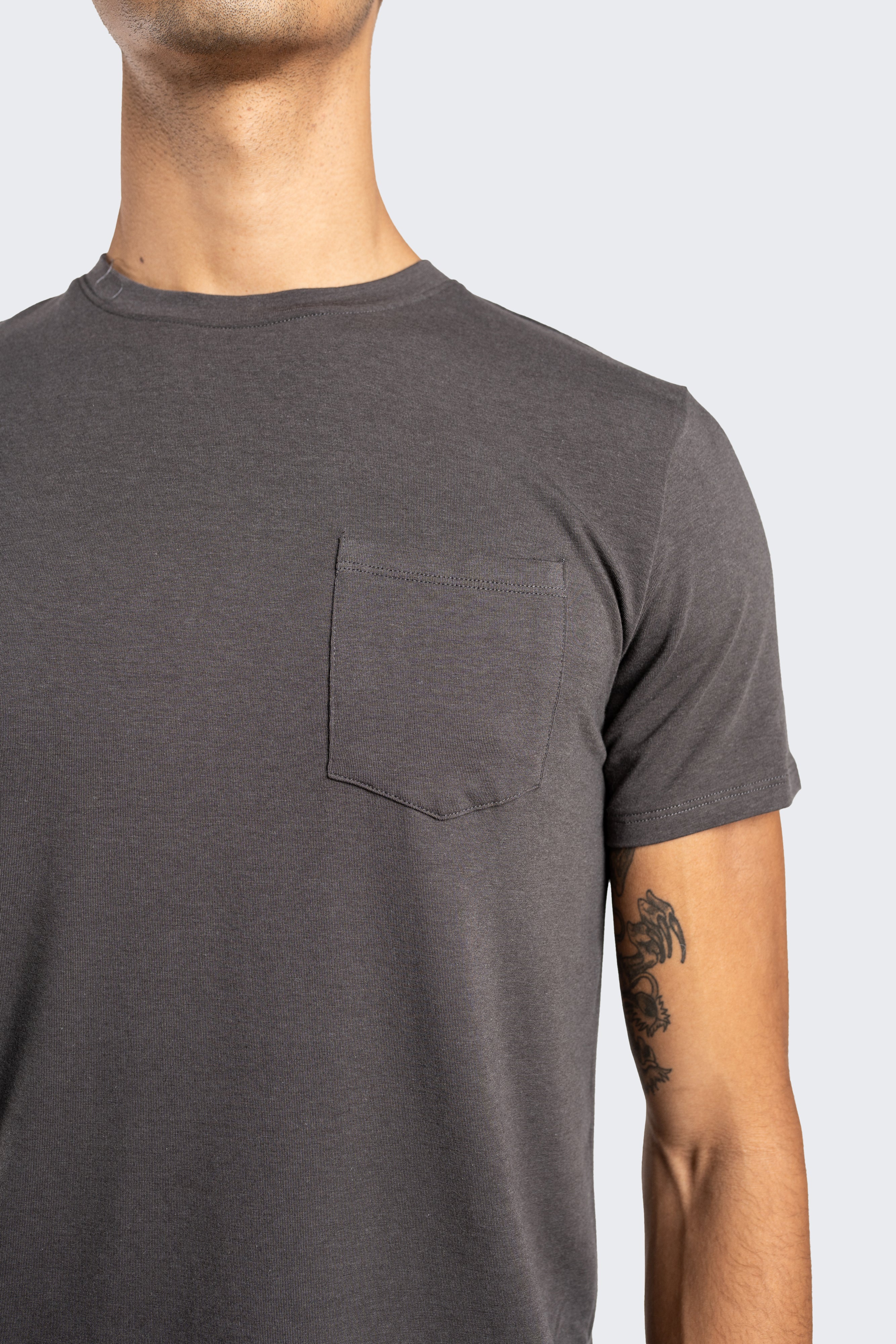 Two Blind Brothers - Mens Men's Short Sleeve Pocket Tee Graphite-Grey