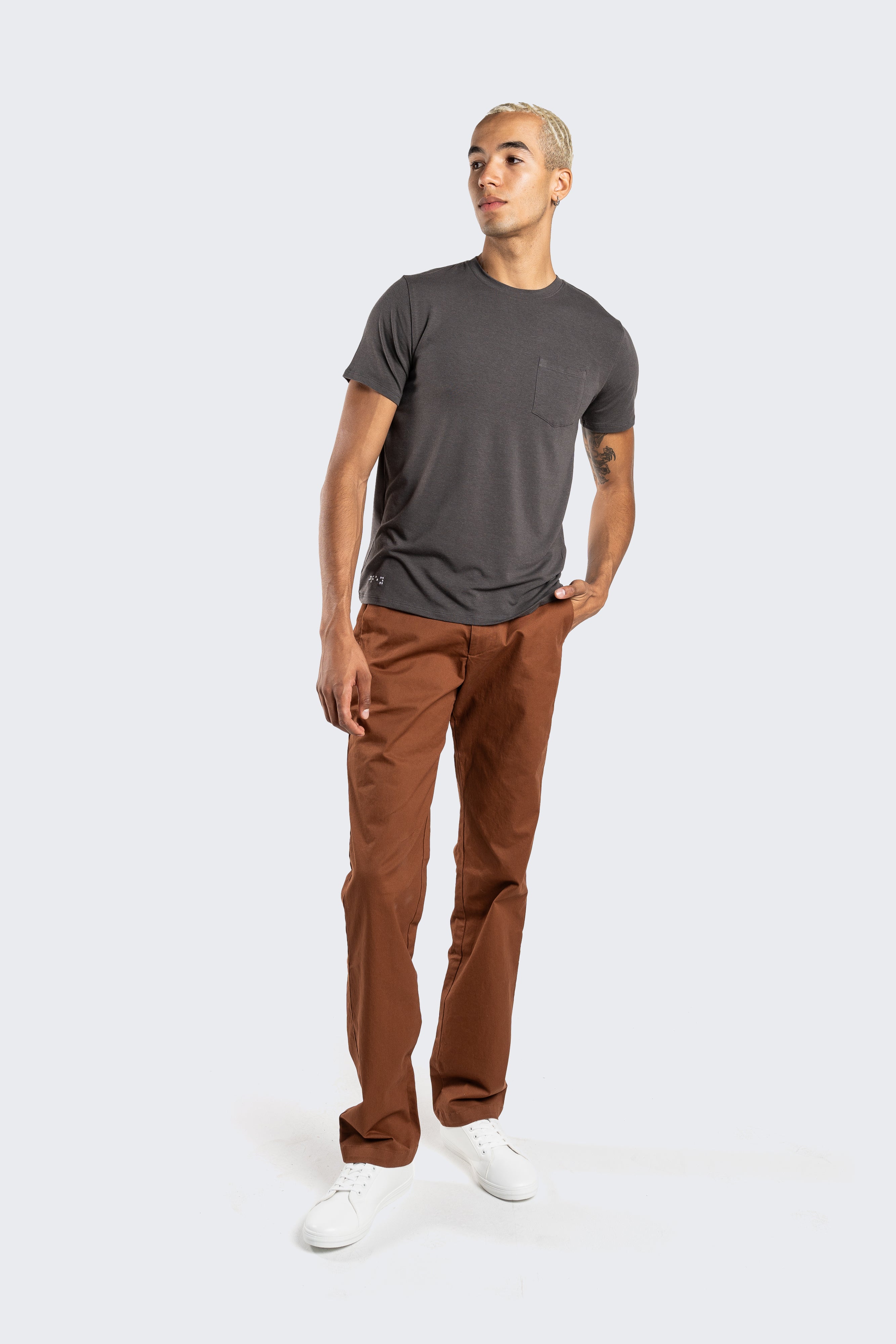 Two Blind Brothers - Mens Men's Short Sleeve Pocket Tee Graphite-Grey