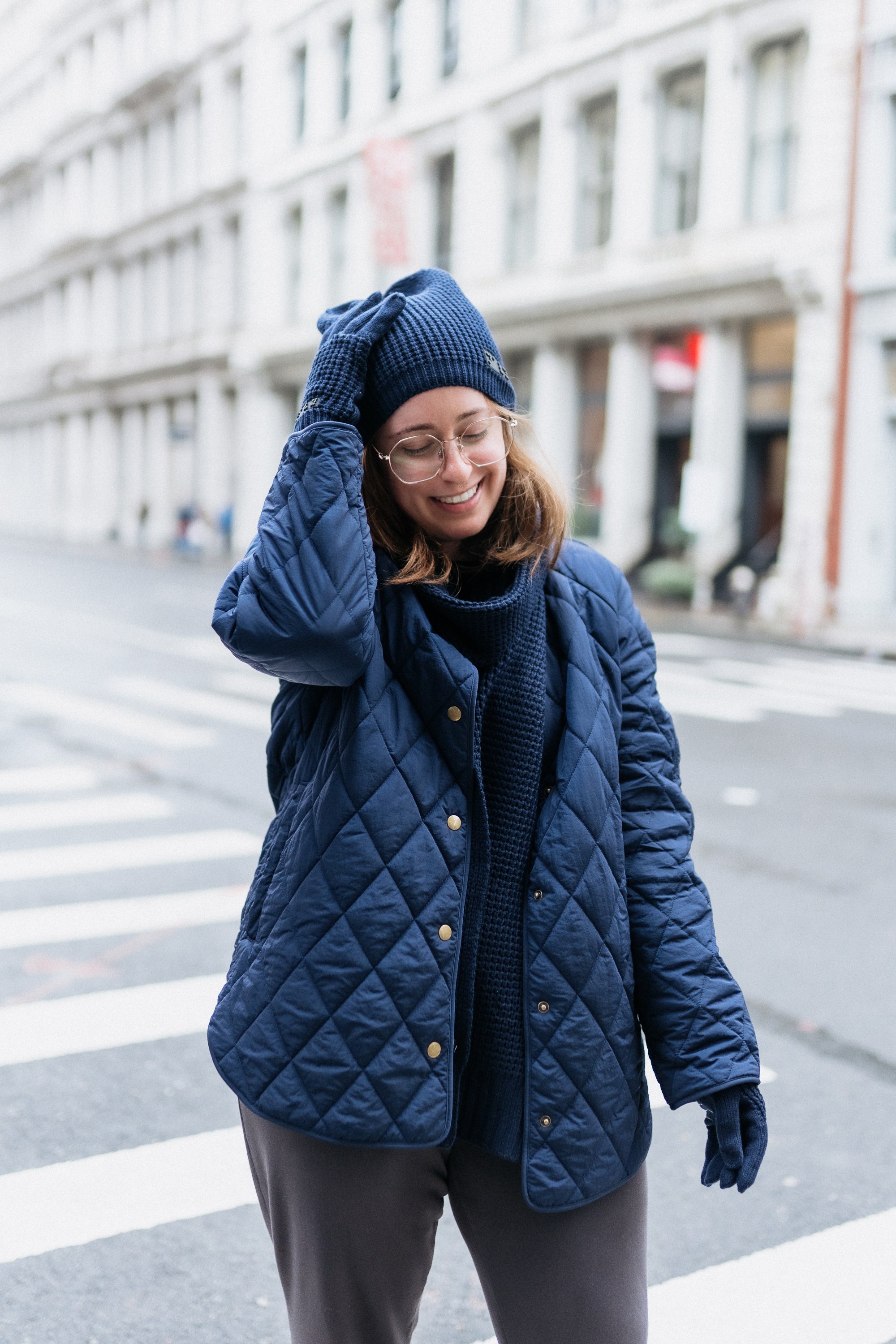 Two Blind Brothers - Gift Waffle Knit Beanies Navy