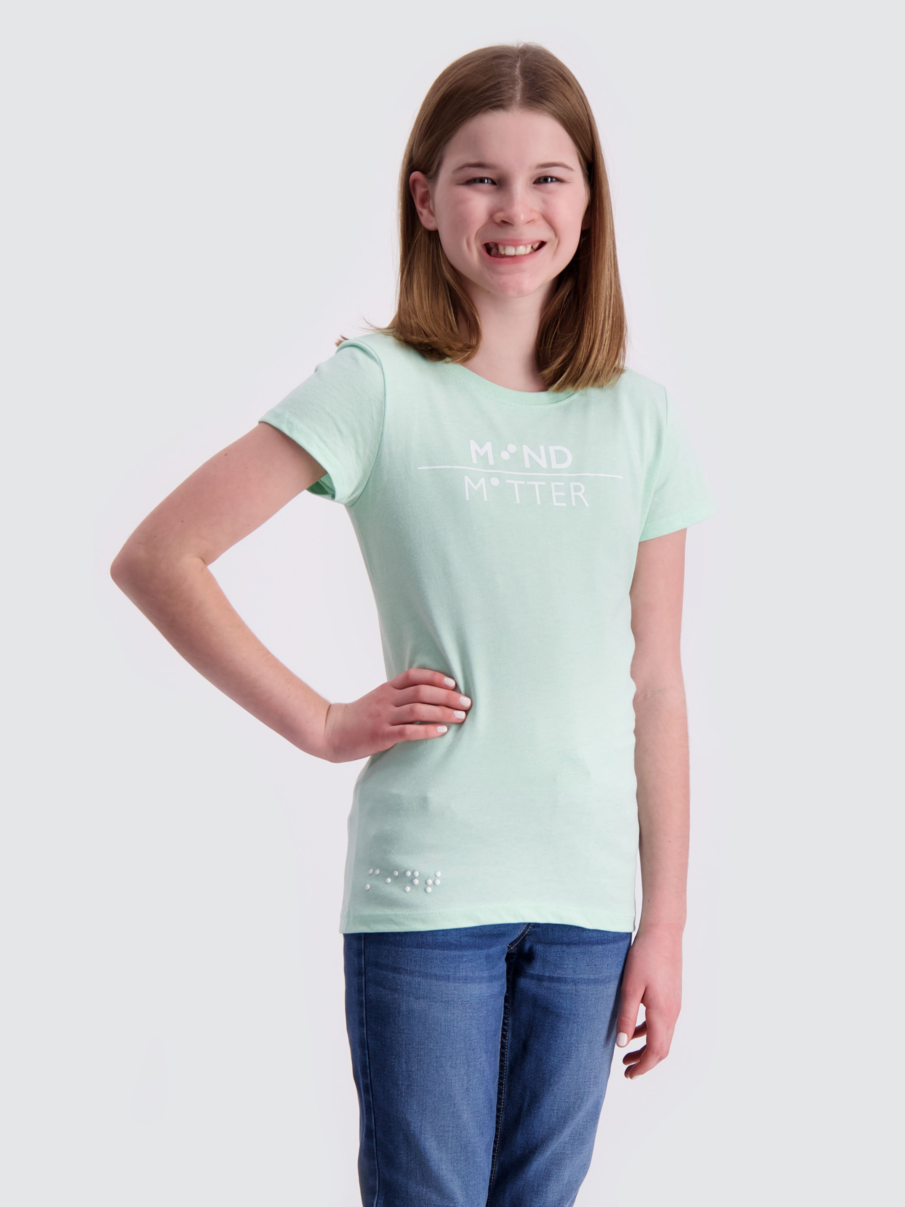 Two Blind Brothers - Girls' Mind Over Matter Graphic Tee Mint
