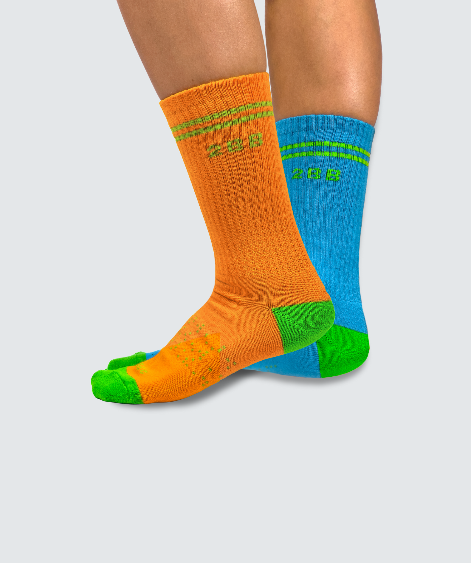 Two Blind Brothers - Gift Mismatched Calf Sock Bundle (3 Pairs) Orange-Green
