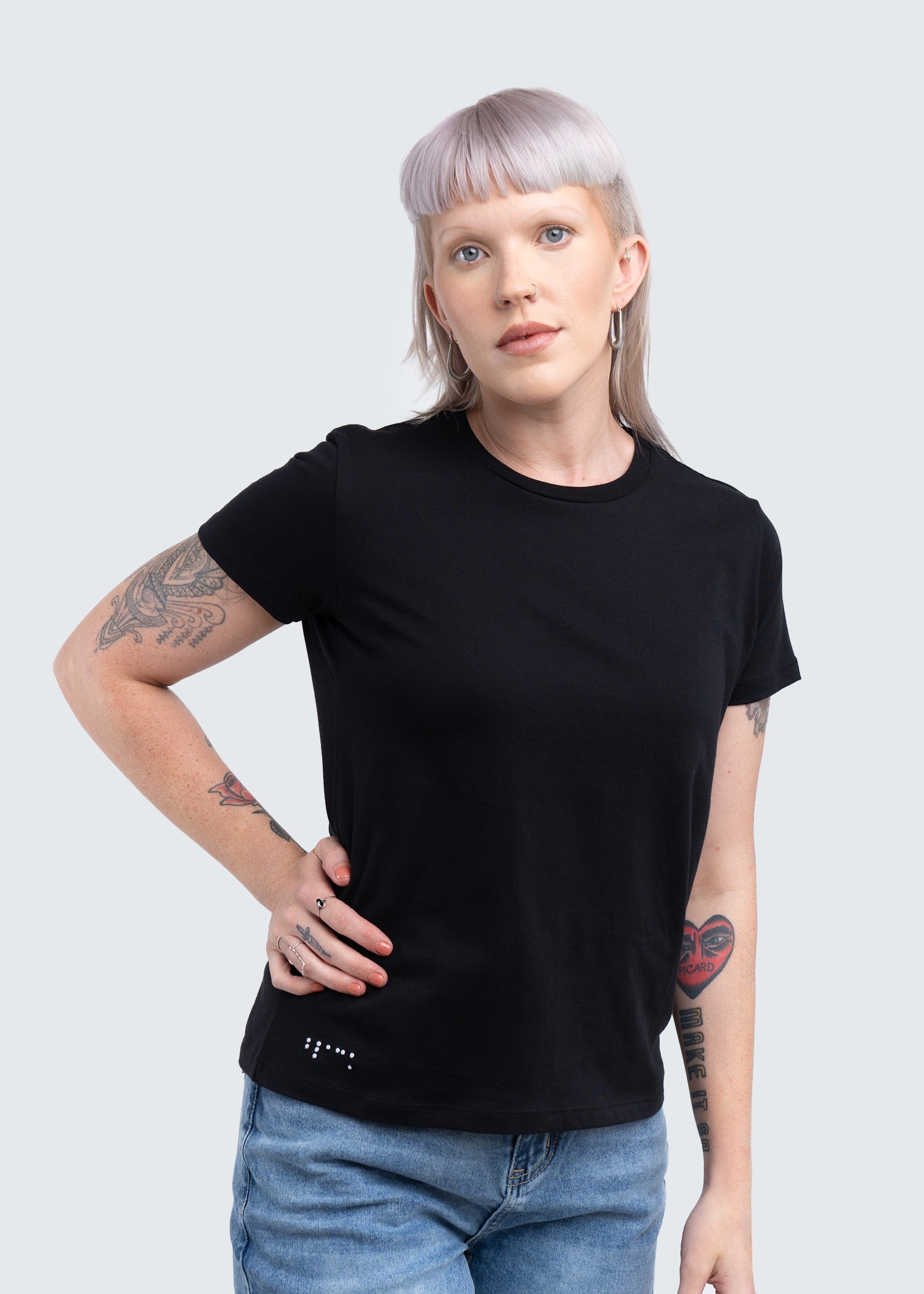 Two Blind Brothers - Womens Women's Supima Cotton Short Sleeve Crewneck Black