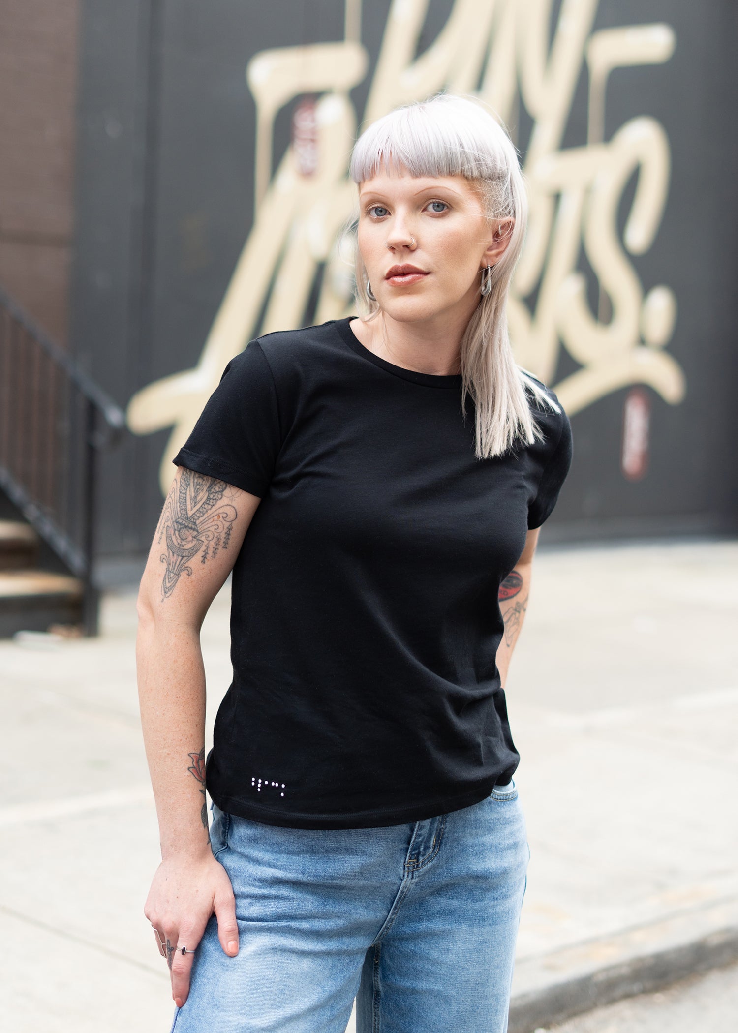 Two Blind Brothers - Womens Women's Supima Cotton Short Sleeve Crewneck Black