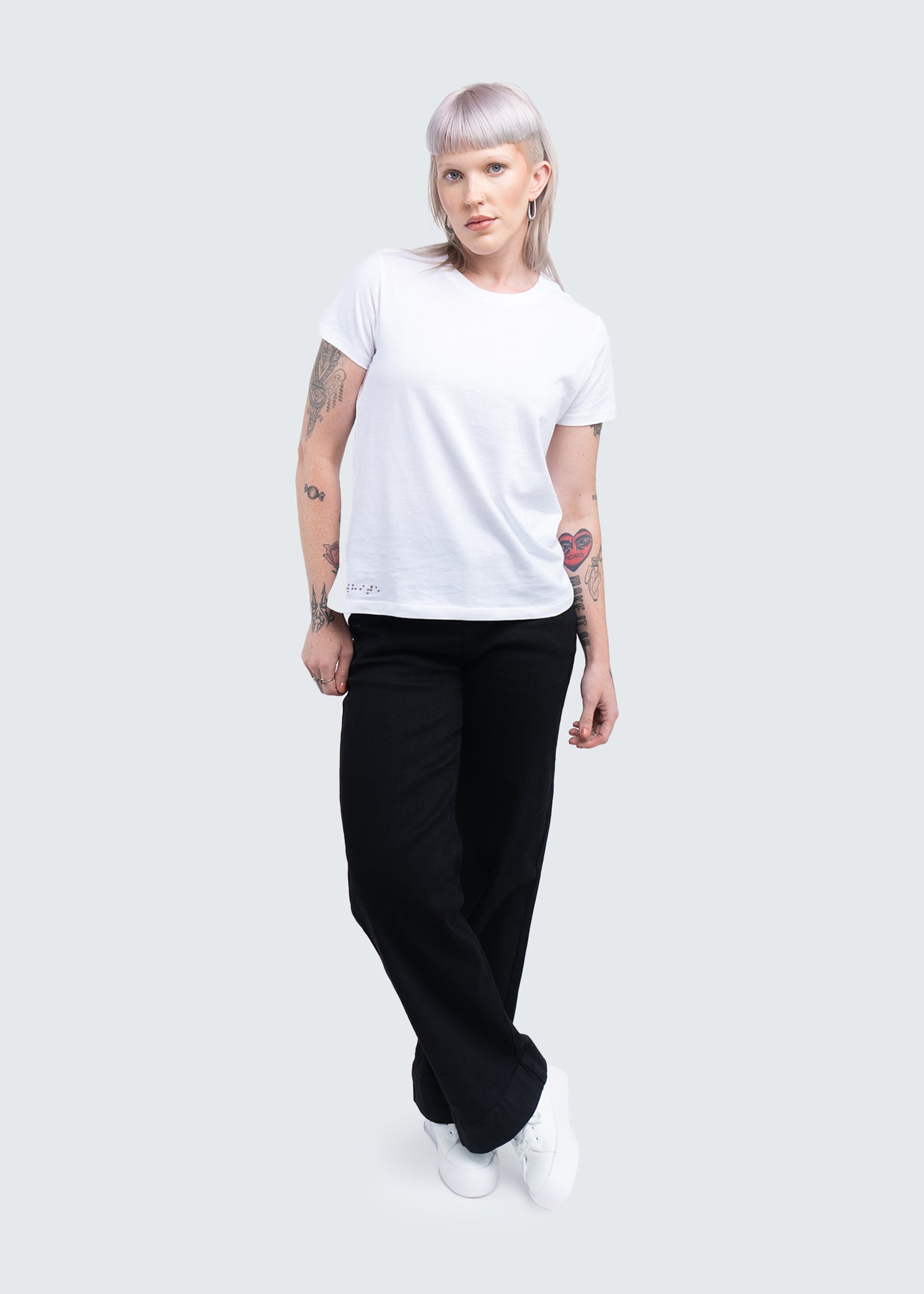 Two Blind Brothers - Womens Women's Supima Cotton Short Sleeve Crewneck White