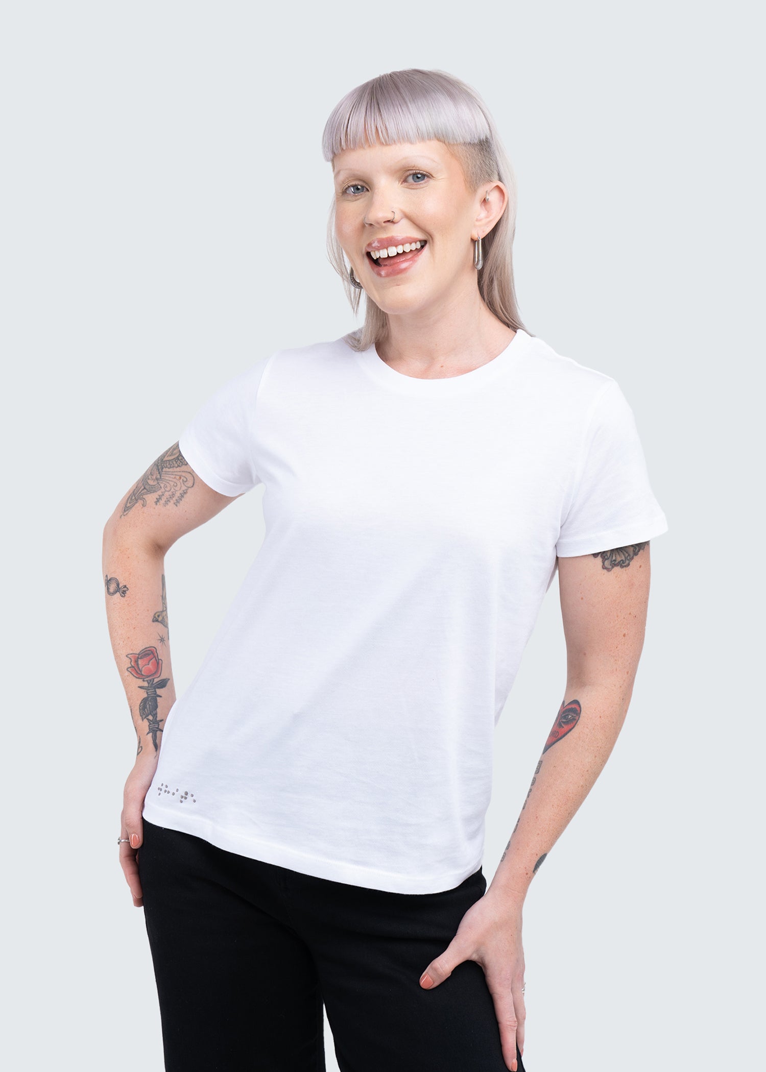 Two Blind Brothers - Womens Women's Supima Cotton Short Sleeve Crewneck White
