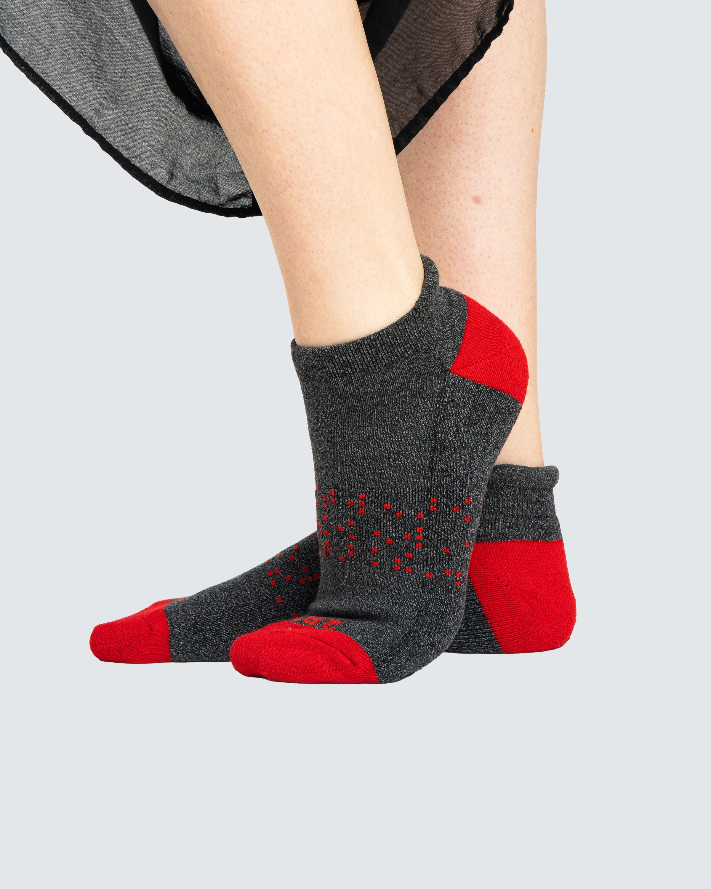 Two Blind Brothers - Gift Rainbow Ankle Sock Bundle (6 Pairs) red