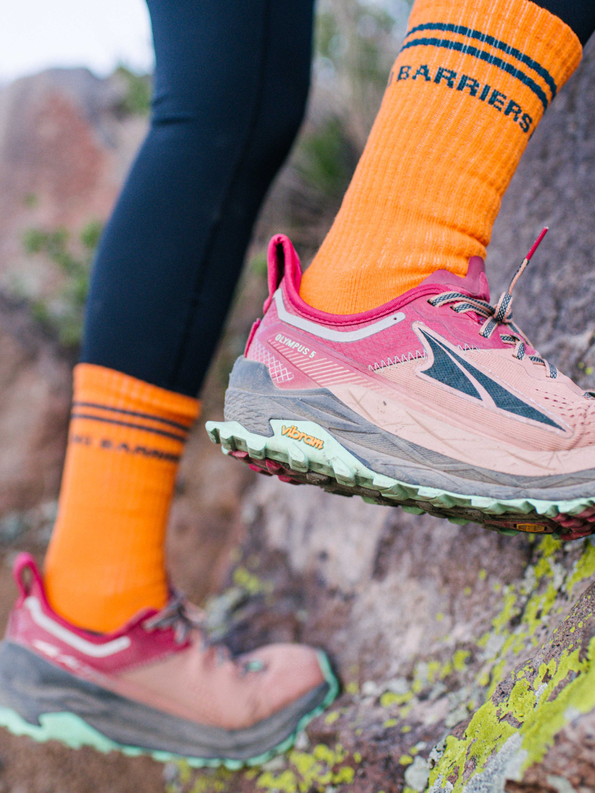 Two Blind Brothers - Gift No Barriers x 2BB  Hiking Sock Bundle (2 Pairs) Orange