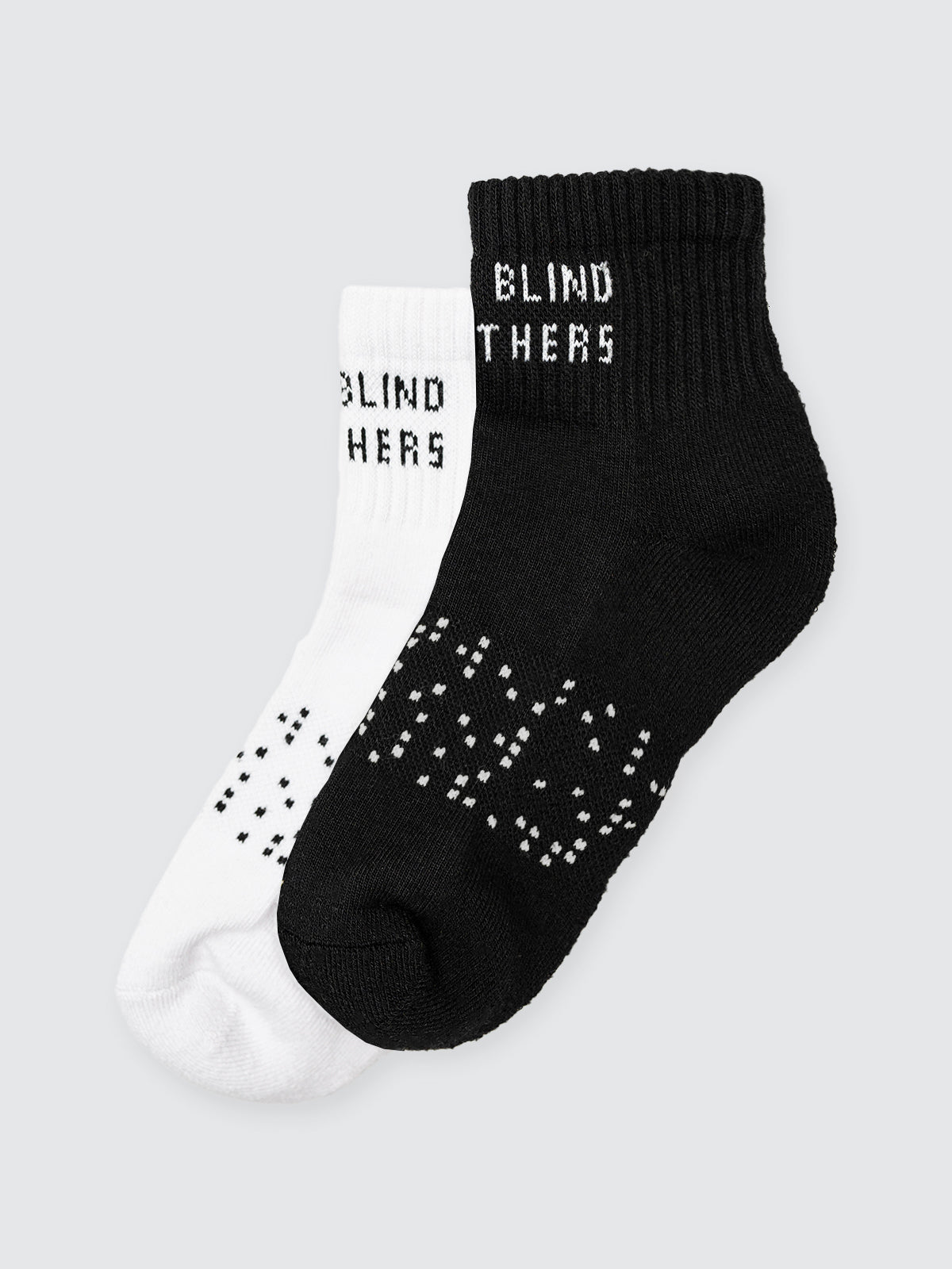Two Blind Brothers - Gift Coolmax Quarter Sock Black + White Bundle (2 Pairs) Black-White