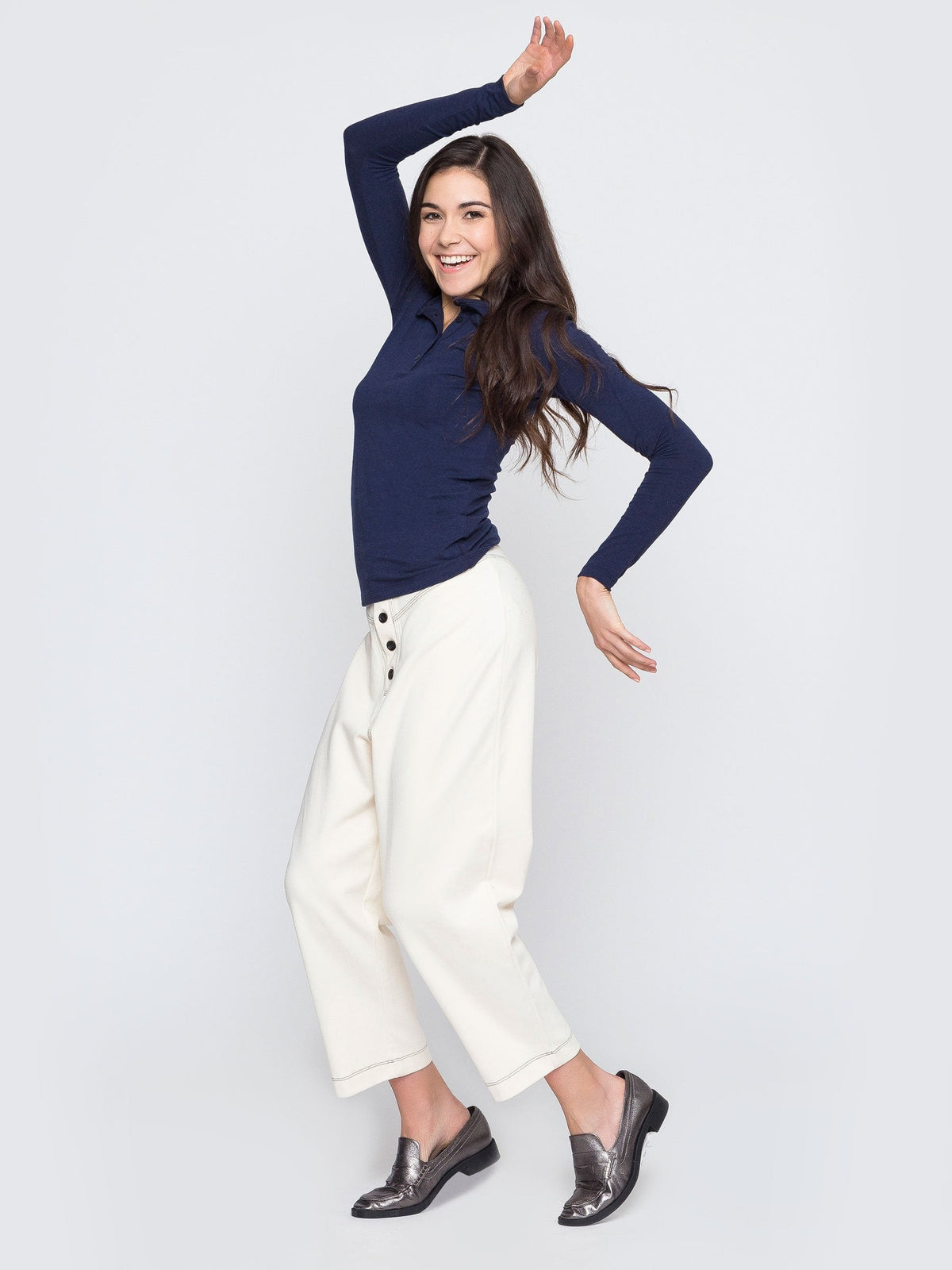 Two Blind Brothers - Womens Women's Long Sleeve Solid Henley Diane