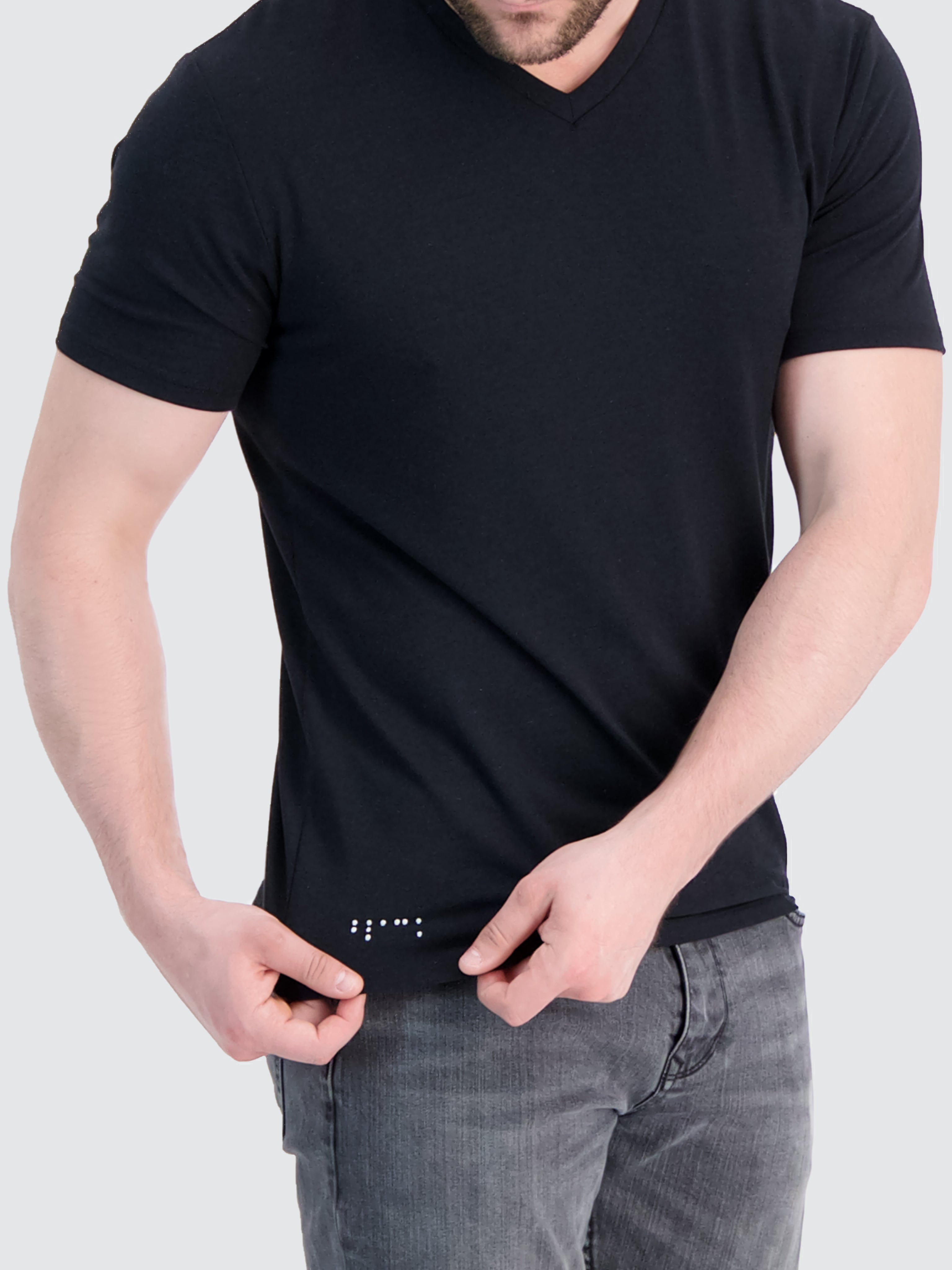 Two Blind Brothers - Mens Men's SS V-Neck Tee Black
