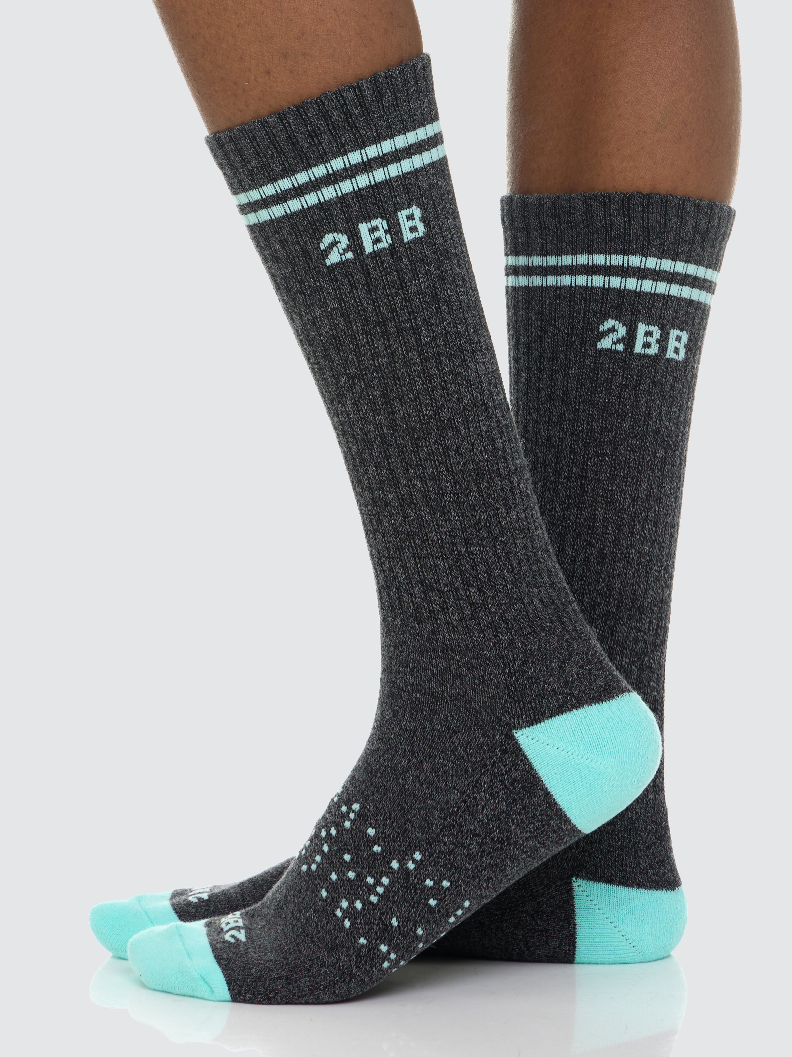 Two Blind Brothers - Gift Pastel Rainbow Calf Sock Bundle (6 Pairs) Blue-hover