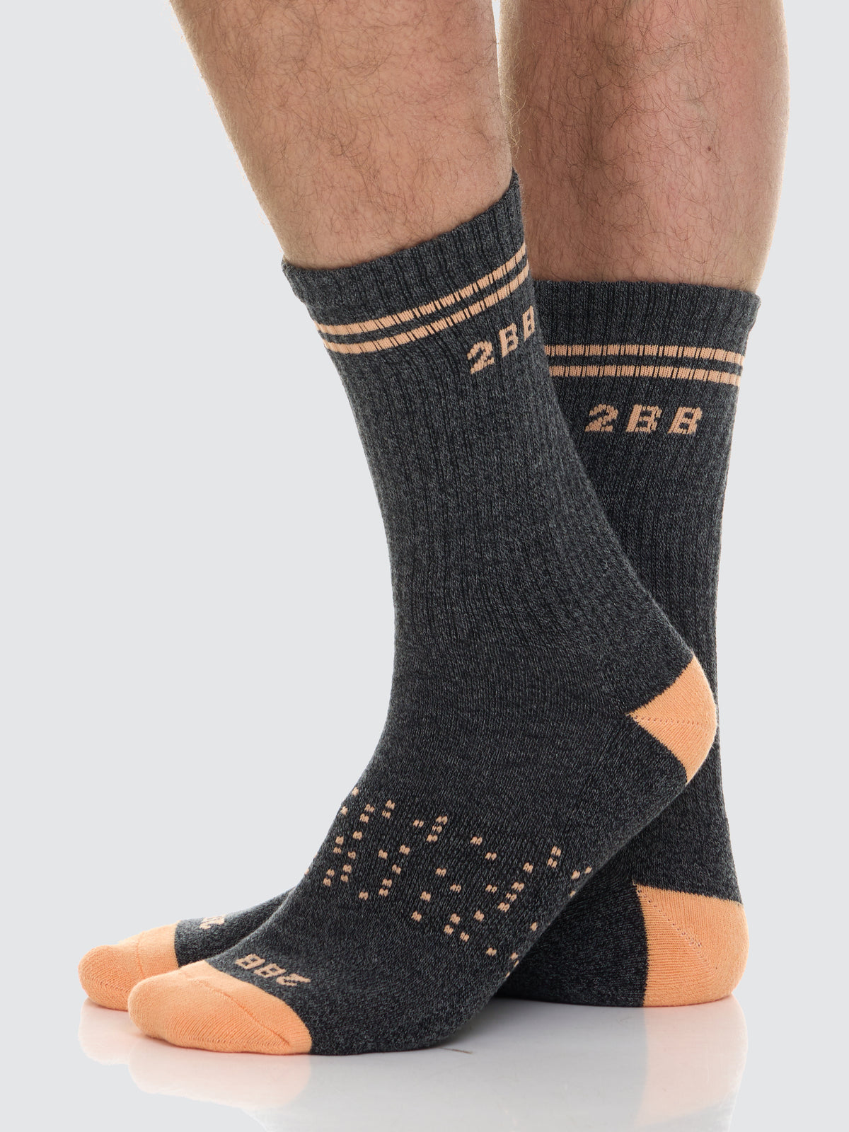 Two Blind Brothers - Gift Pastel Rainbow Calf Sock Bundle (6 Pairs) Orange