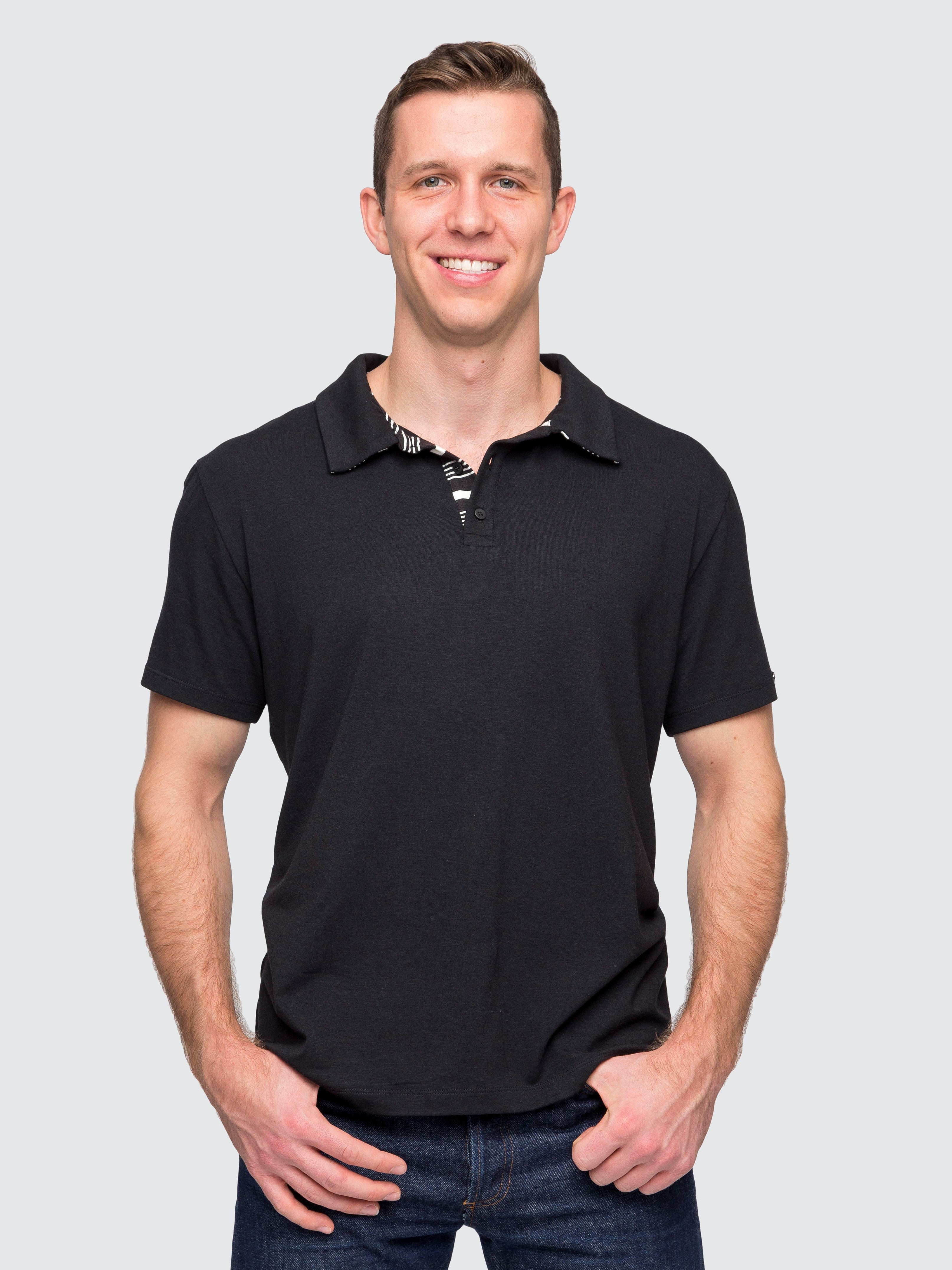 Two Blind Brothers - Mens Men's Short Sleeve Polo Black