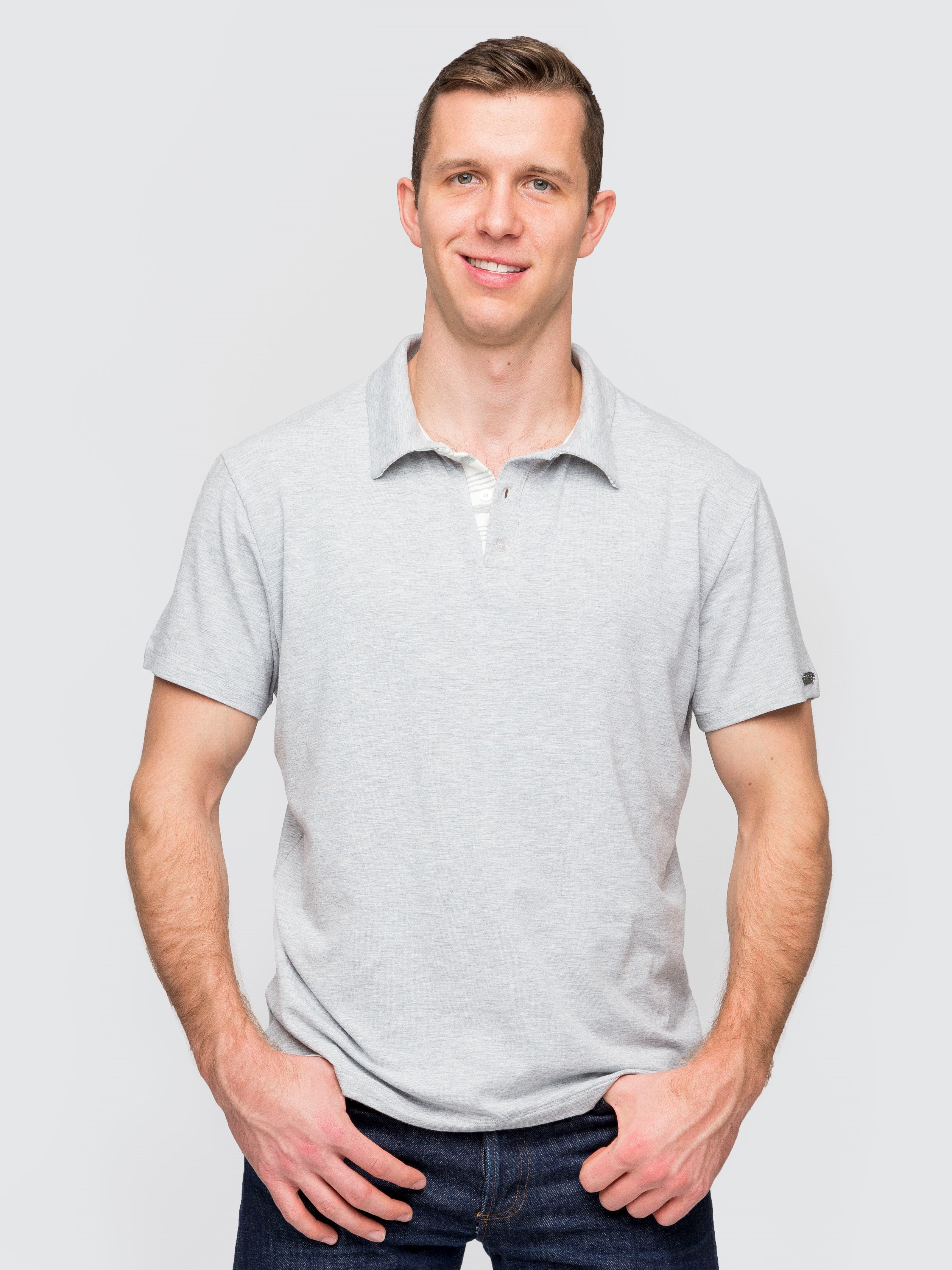 Two Blind Brothers - Mens Men's Short Sleeve Polo Light-Grey
