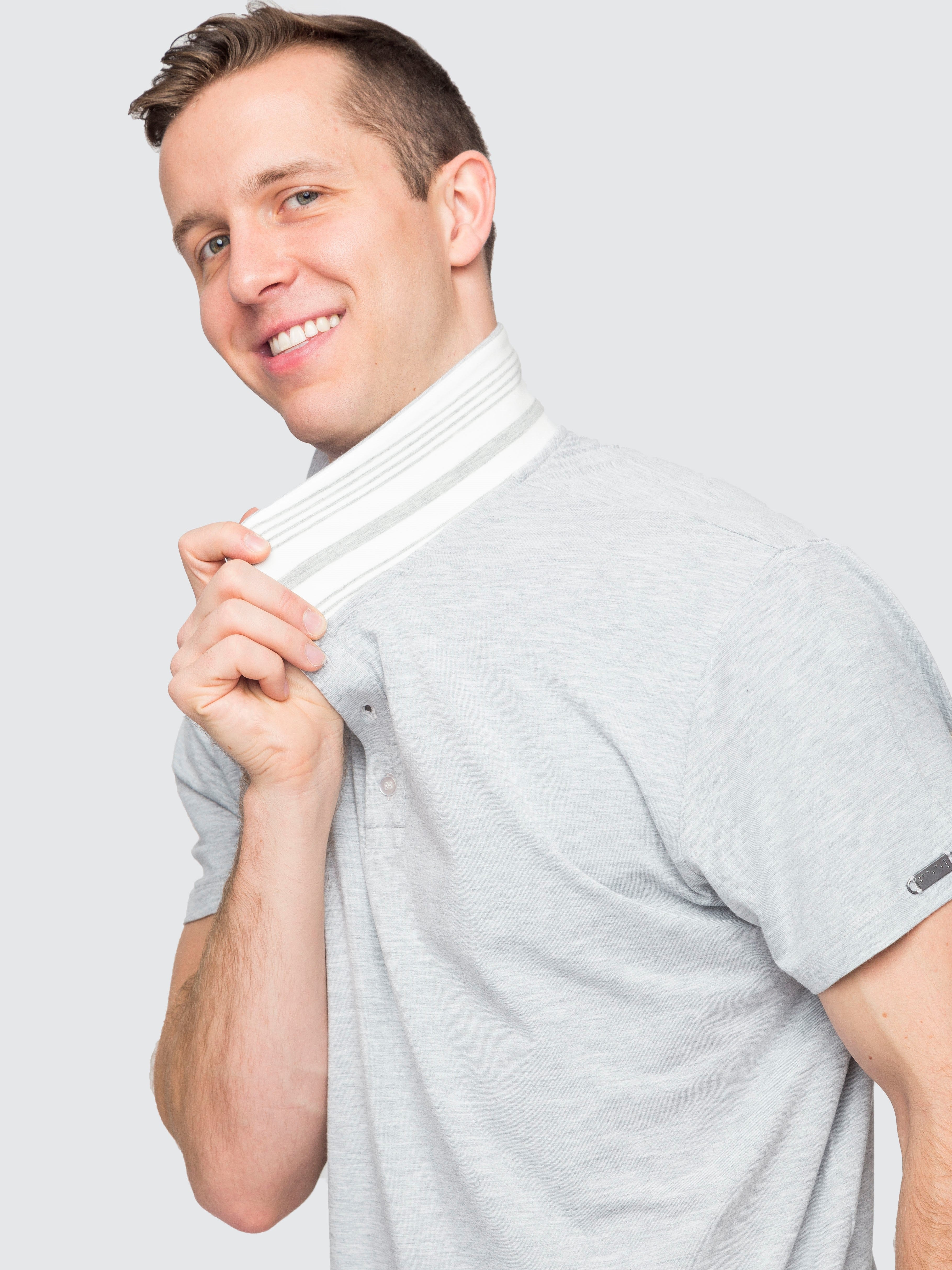 Two Blind Brothers - Mens Men's Short Sleeve Polo Light-Grey
