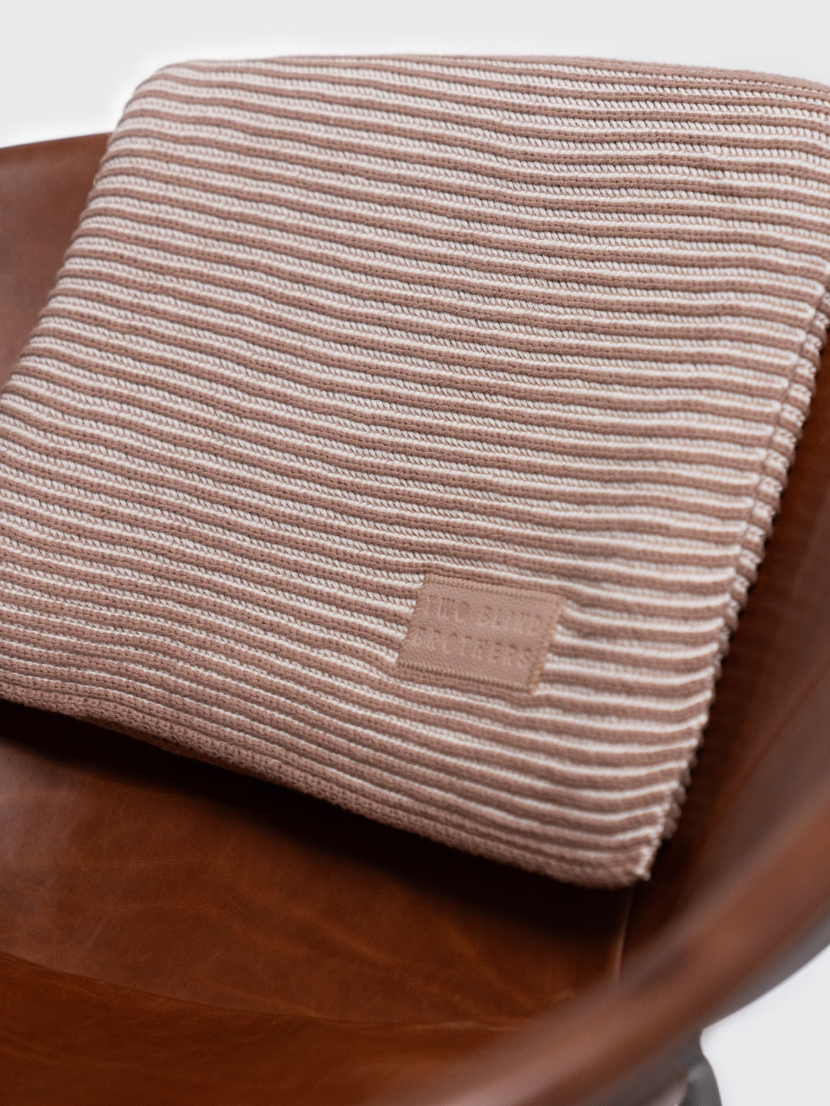 Two Blind Brothers - Gift Cotton Blanket Taupe-+-White