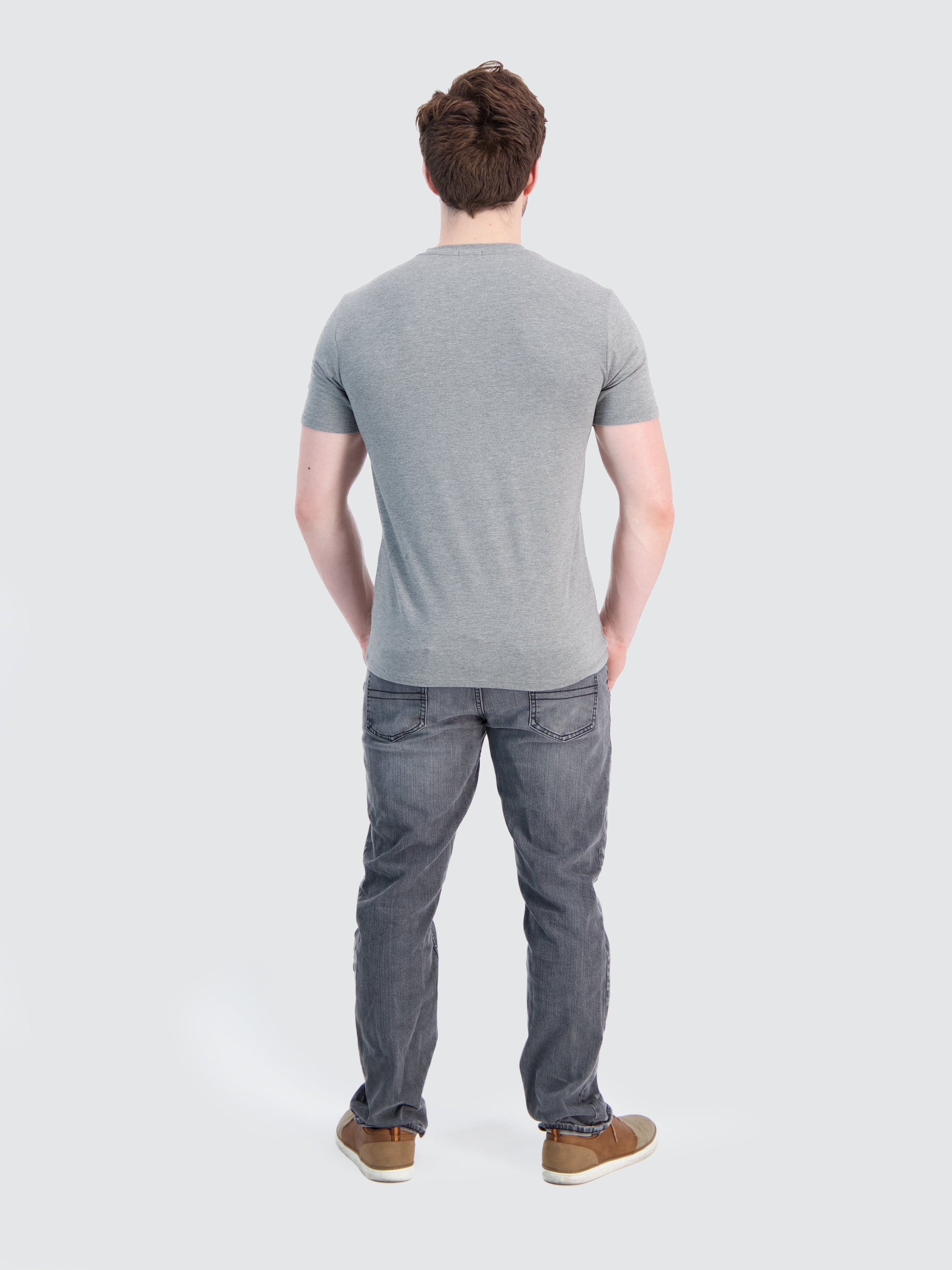Two Blind Brothers - Mens Men's SS V-Neck Tee Medium-Grey-Heather