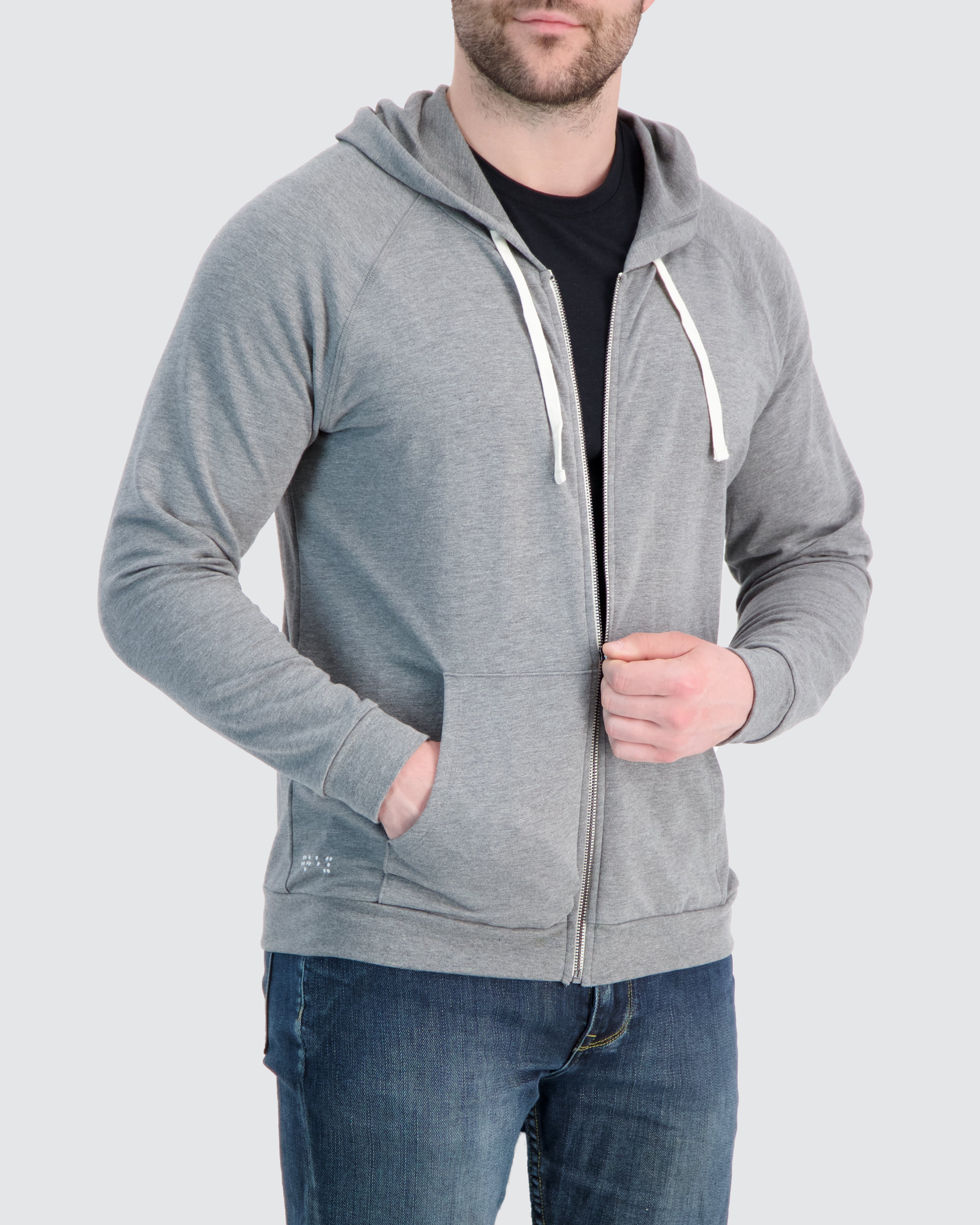 Two Blind Brothers - Mens Original Men's Zip-Up Hoodie Medium-Grey-Heather