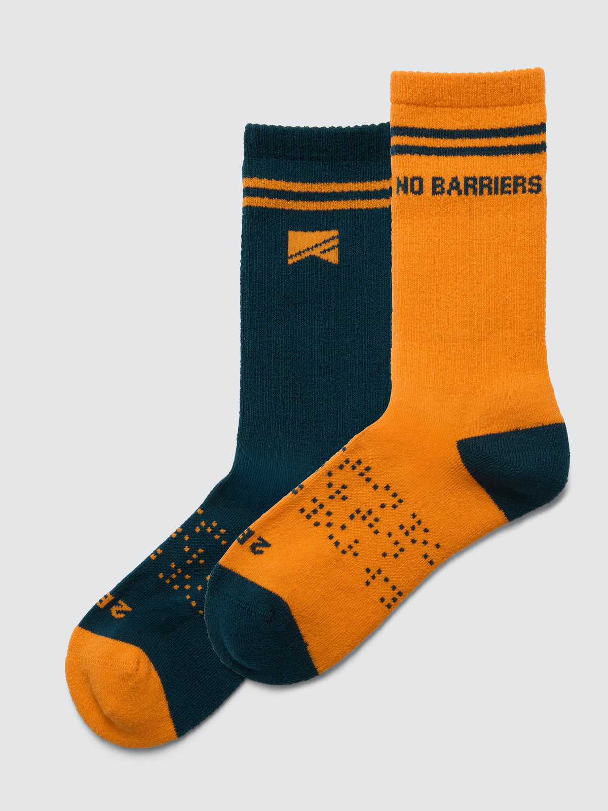 Two Blind Brothers - Gift No Barriers x 2BB  Hiking Sock Bundle (2 Pairs) Orange-Navy-Bundle-