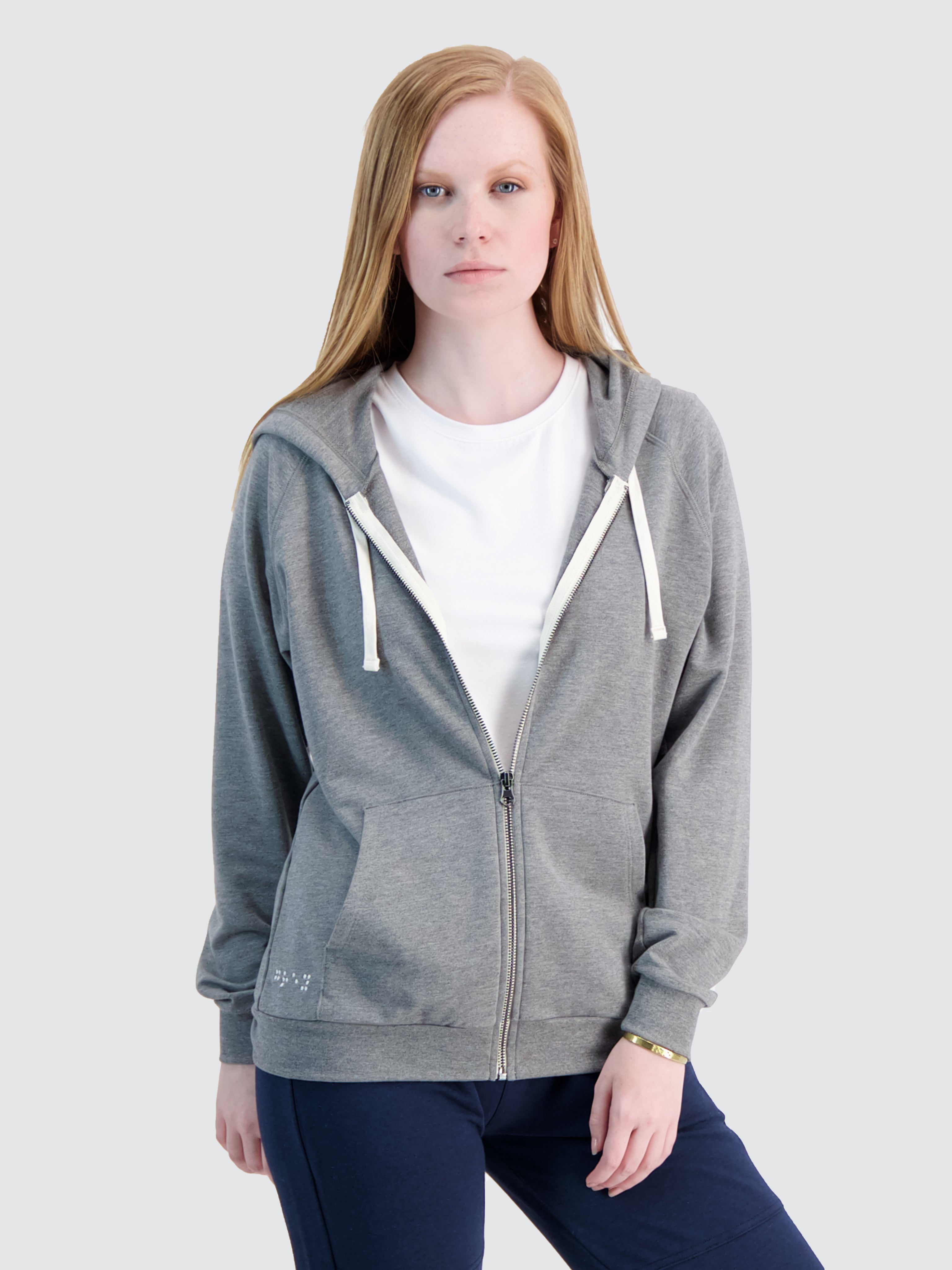 Two Blind Brothers - Womens Original Women's Zip-Up Hoodie Medium-Grey-Heather