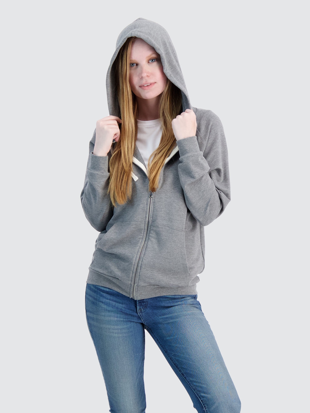 Two Blind Brothers - Womens Original Women's Zip-Up Hoodie Medium-Grey-Heather