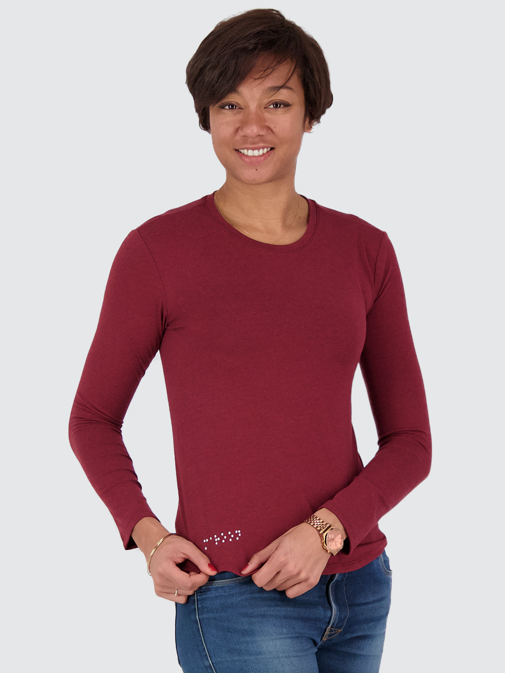 Two Blind Brothers - Womens Women's LS Crewneck Maroon