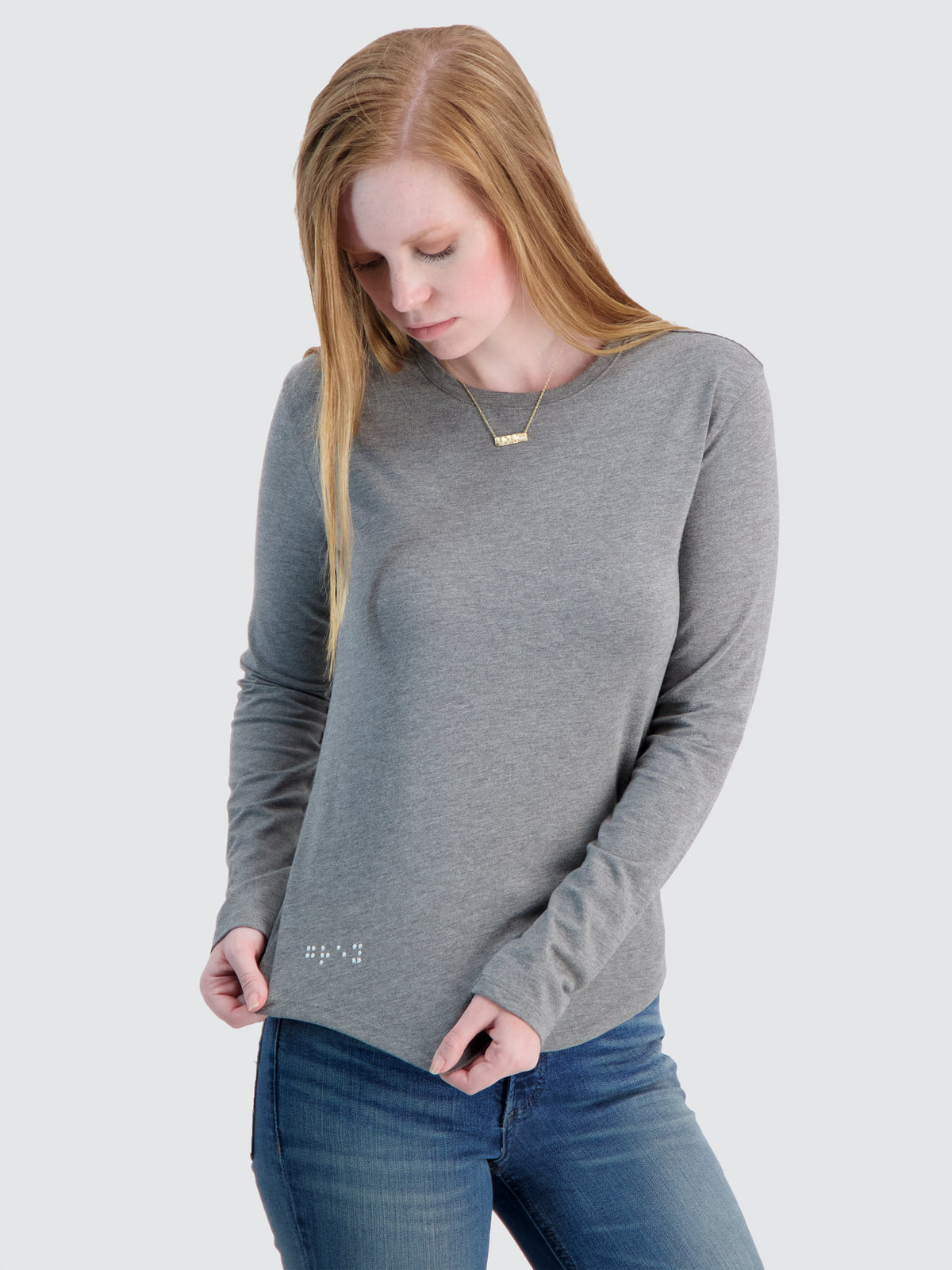 Two Blind Brothers - Womens Women's LS Crewneck Medium-Grey-Heather
