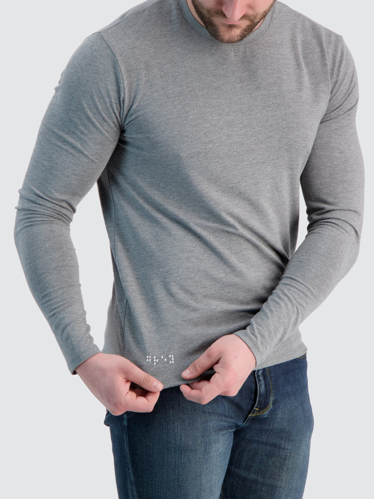 Two Blind Brothers - Mens Men's Long Sleeve Crewneck Medium-Grey-Heather