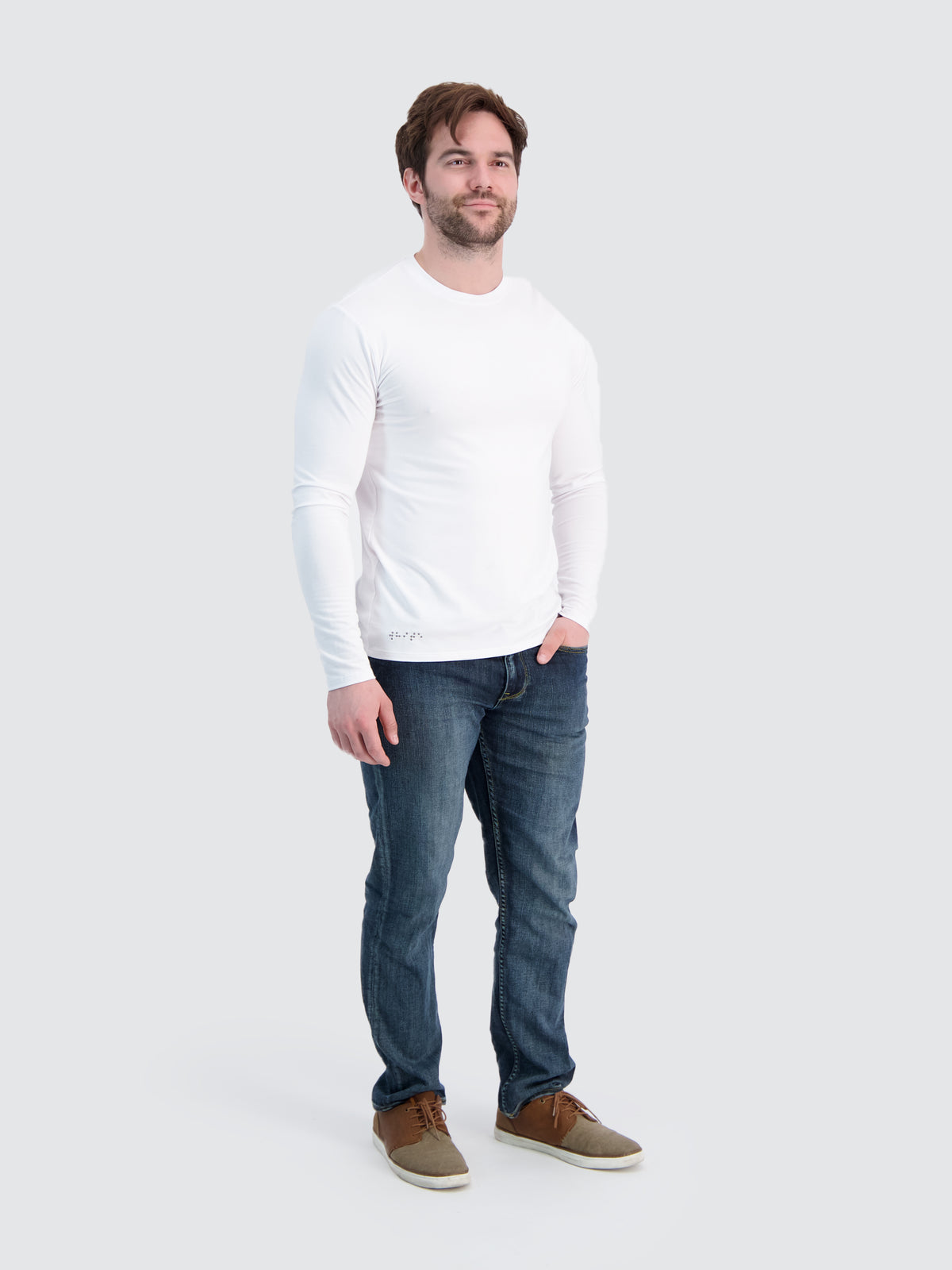 Two Blind Brothers - Mens Men's Long Sleeve Crewneck White