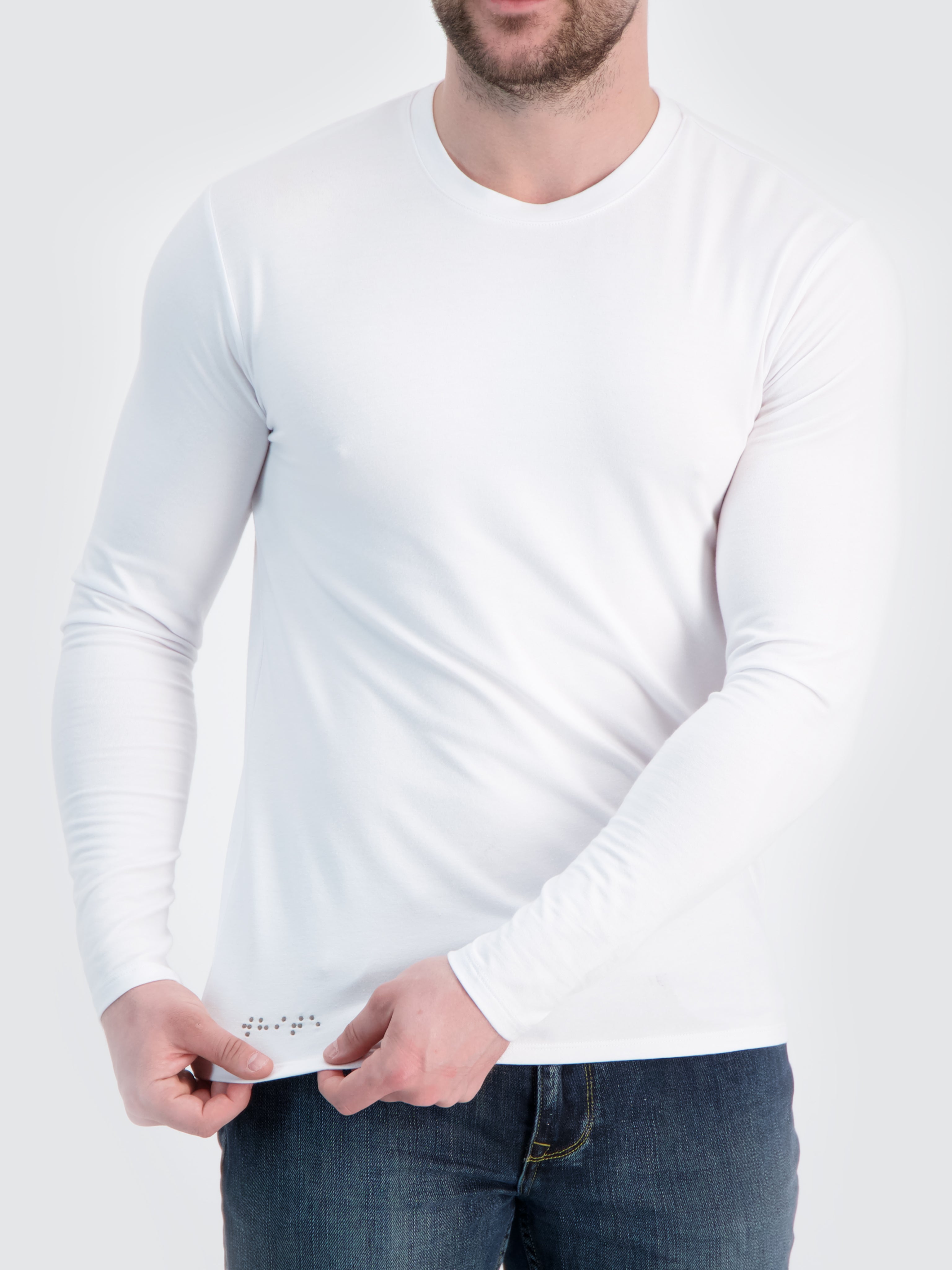 Two Blind Brothers - Mens Men's Long Sleeve Crewneck White