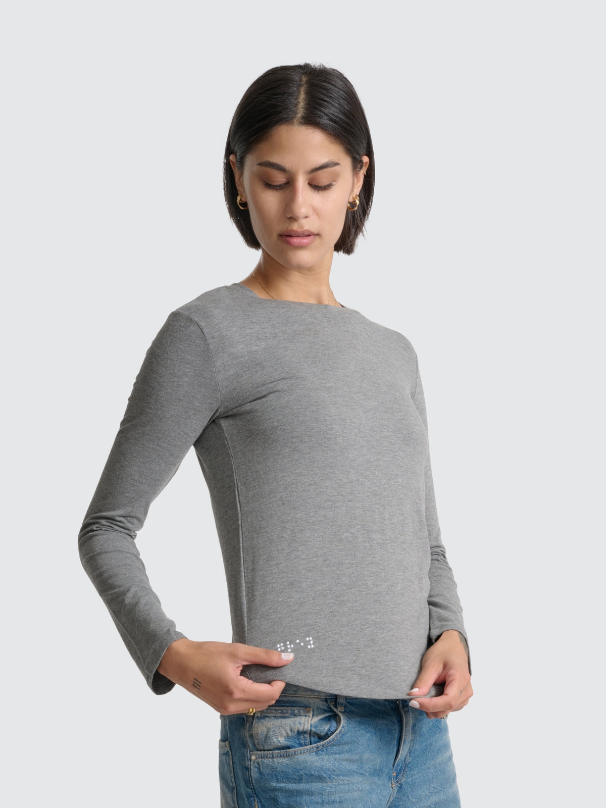 Two Blind Brothers - Womens Women's Long Sleeve Crewneck Medium-Grey-Heather