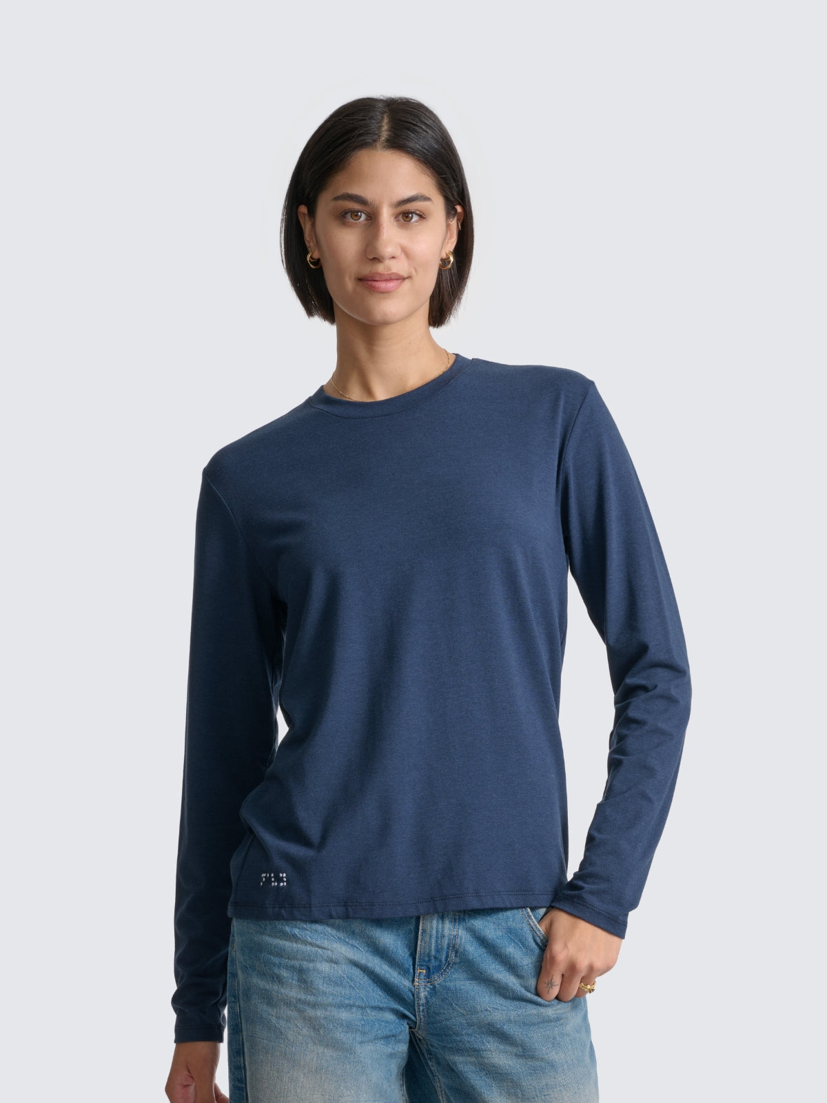 Two Blind Brothers - Womens Women's Long Sleeve Crewneck Navy