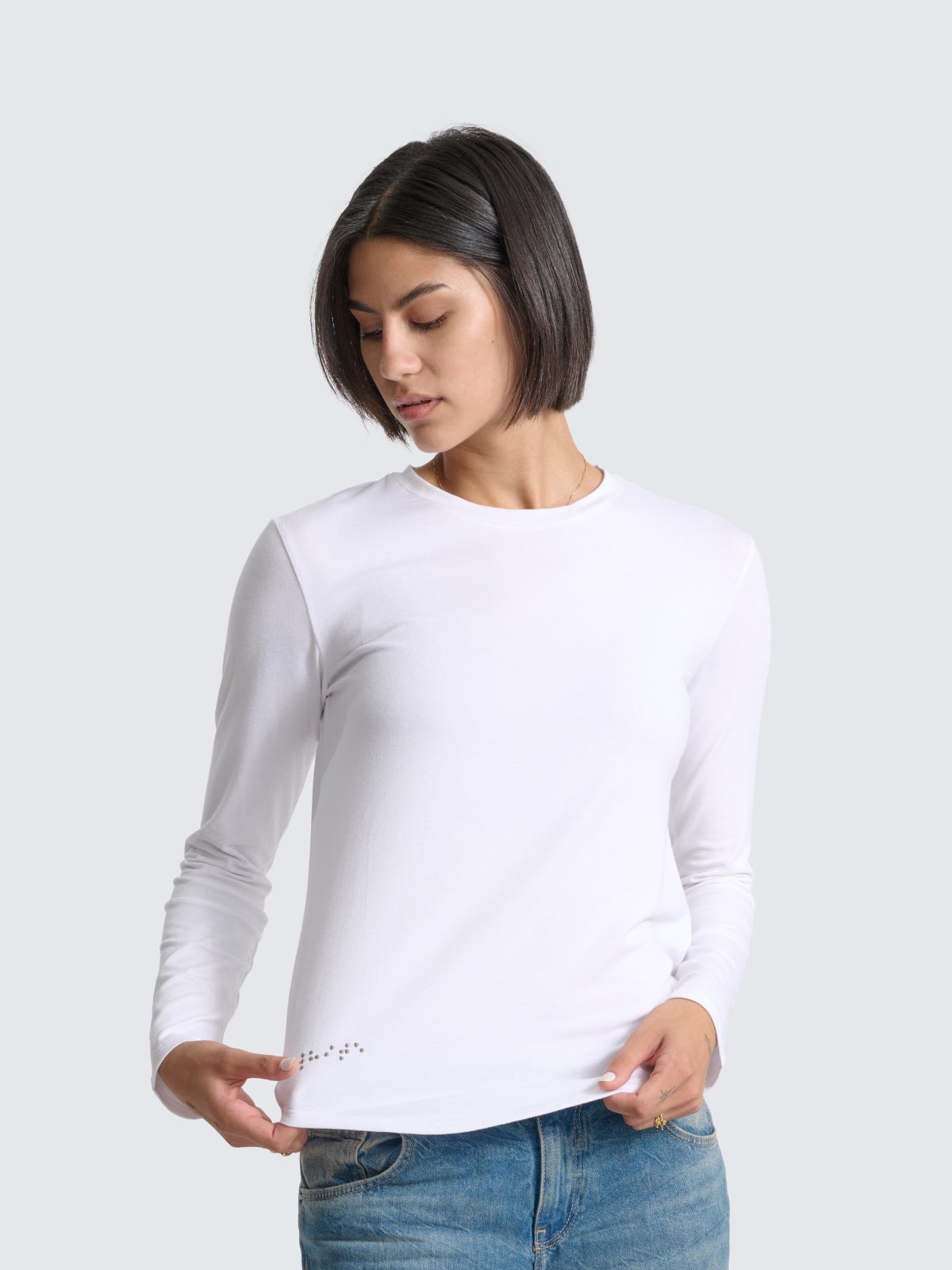 Two Blind Brothers - Womens Women's Long Sleeve Crewneck White