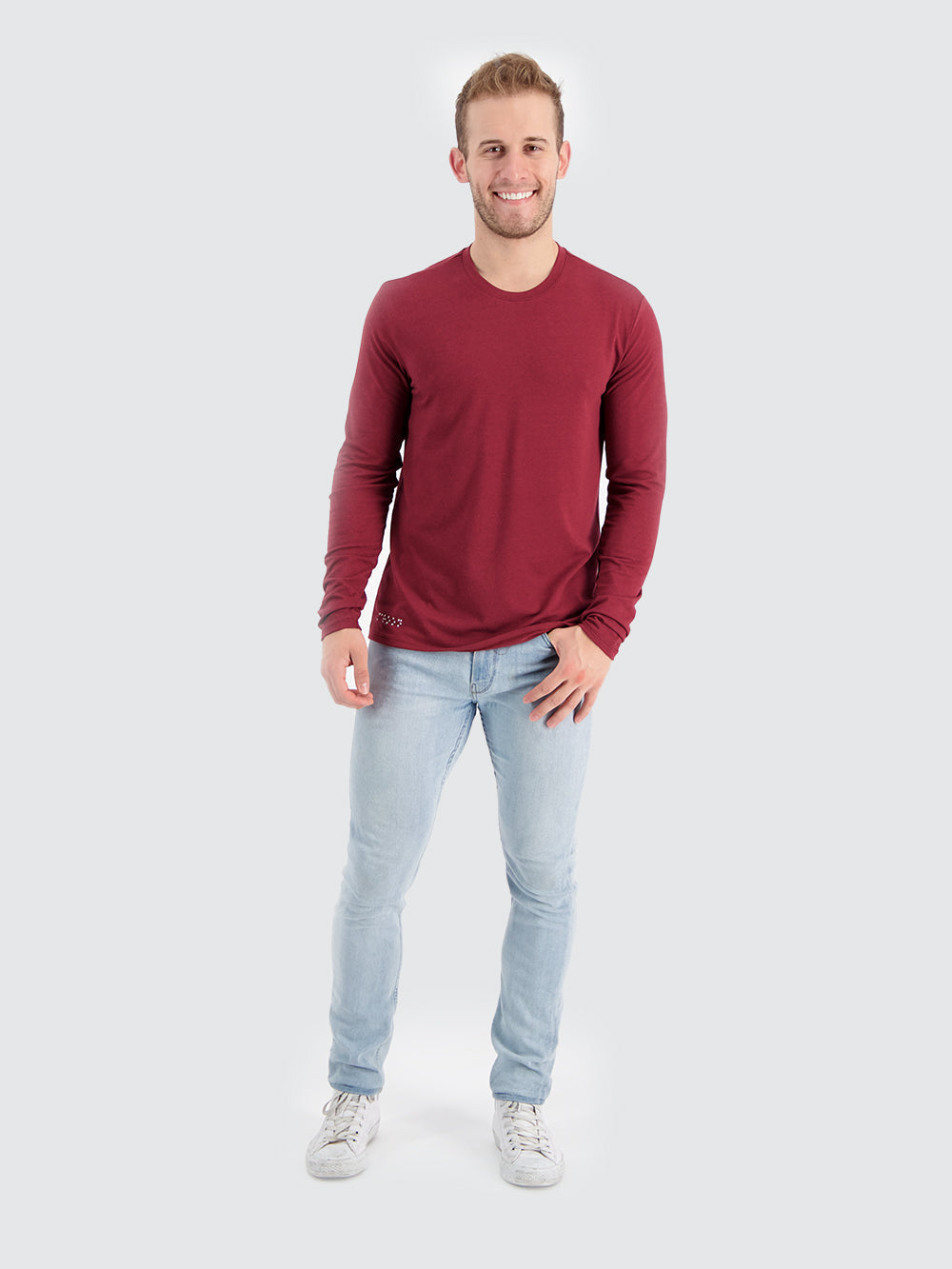 Two Blind Brothers - Mens Men's LS Crewneck Tee Maroon