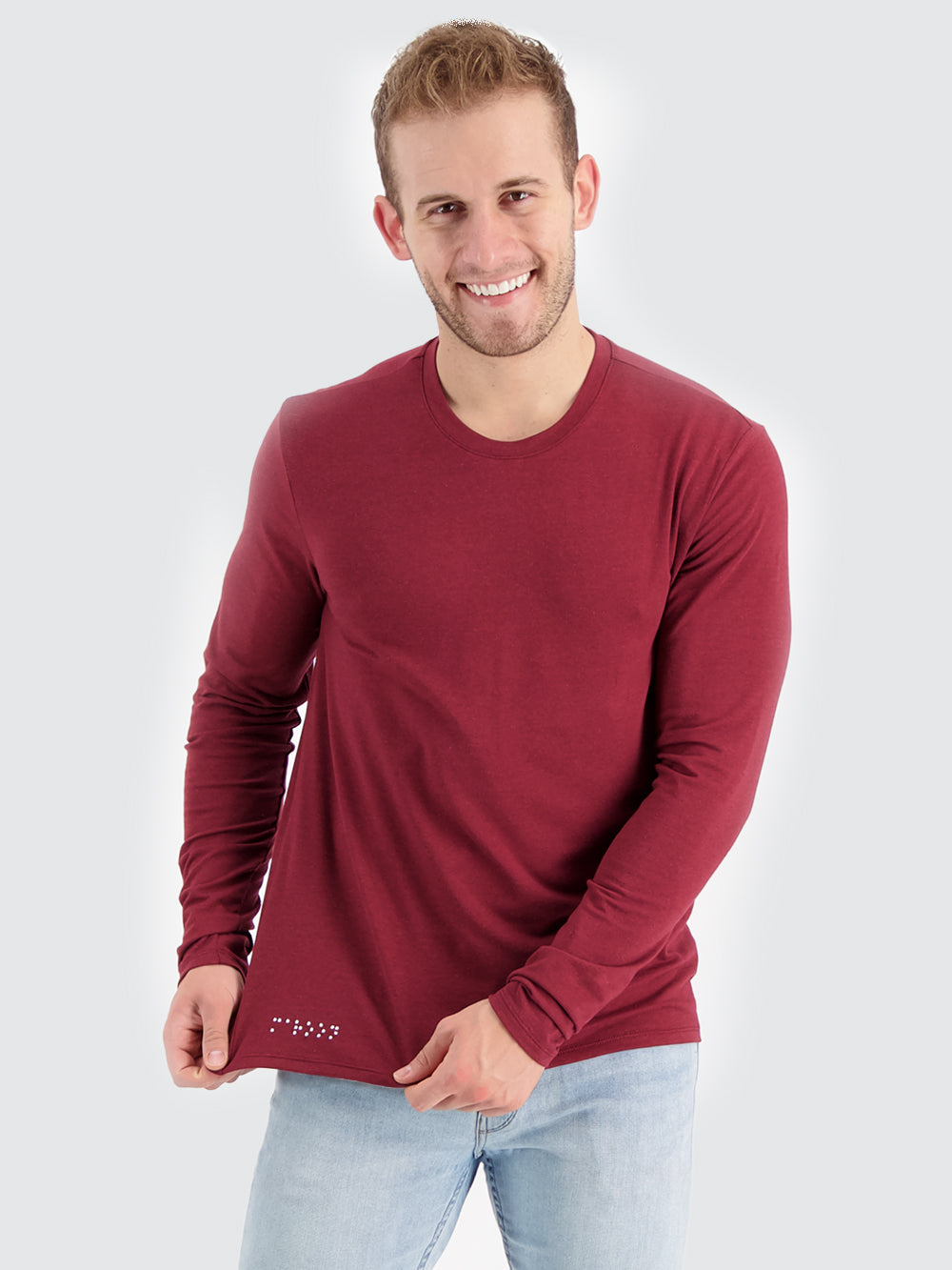 Two Blind Brothers - Mens Men's LS Crewneck Tee Maroon