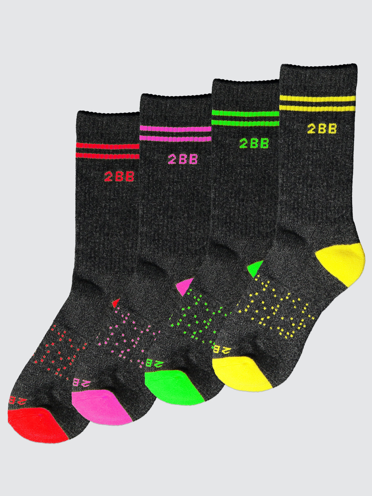 Two Blind Brothers - Gift Calf Sock Bundle (4 Pairs) Red-Purple-Green-Yellow