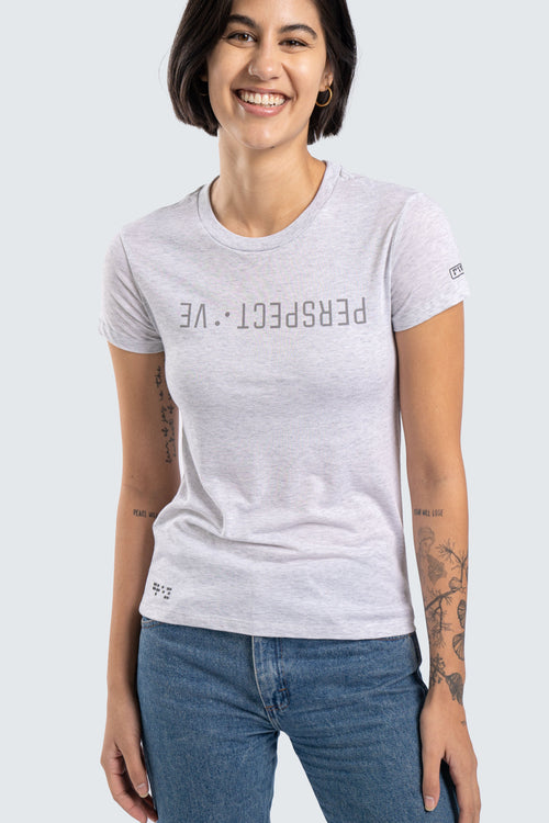 Women's "Perspective" Graphic Crewneck in Grey
