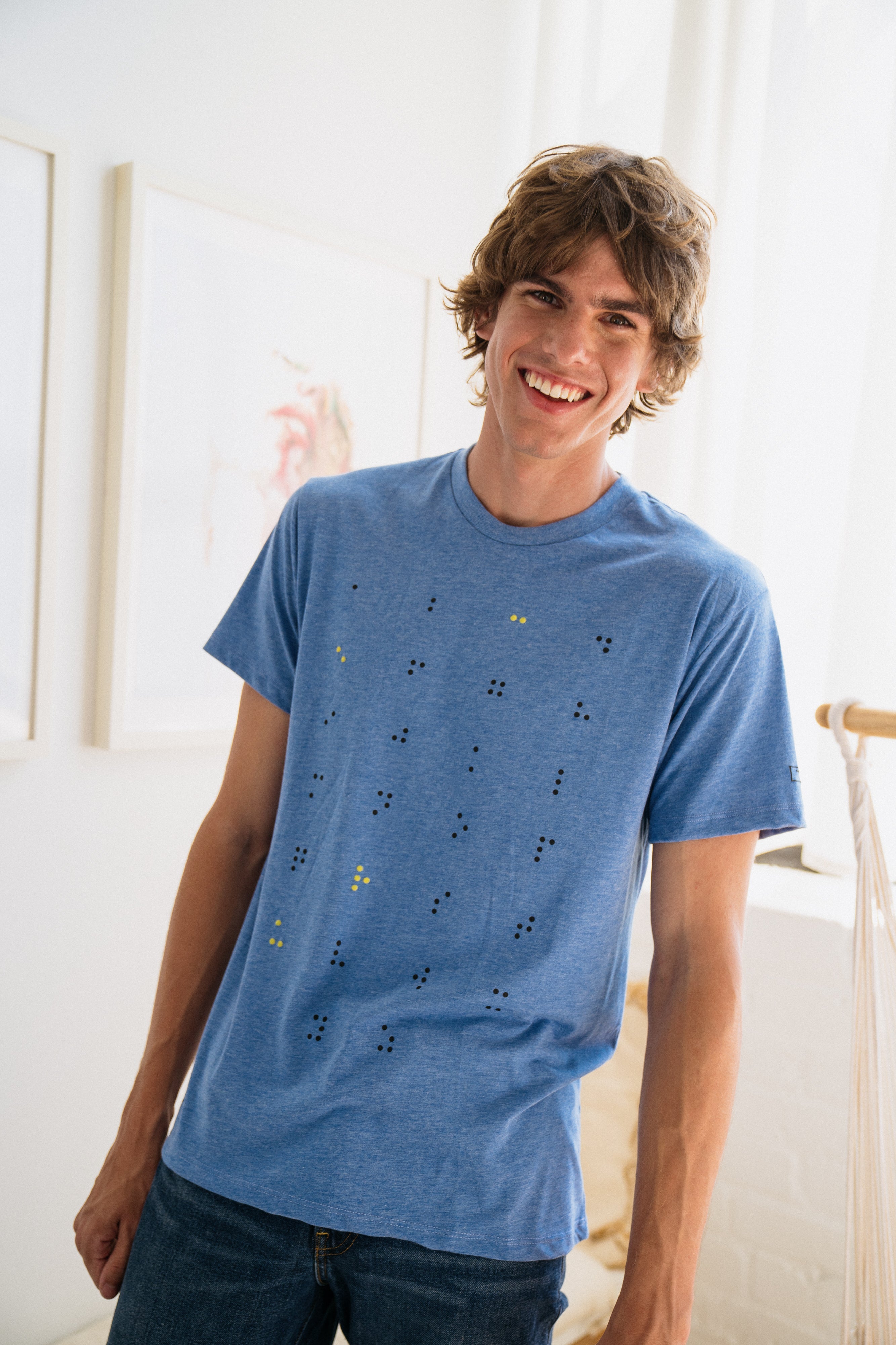 Two Blind Brothers - Mens Men's "Cure" Graphic Crewneck Blue