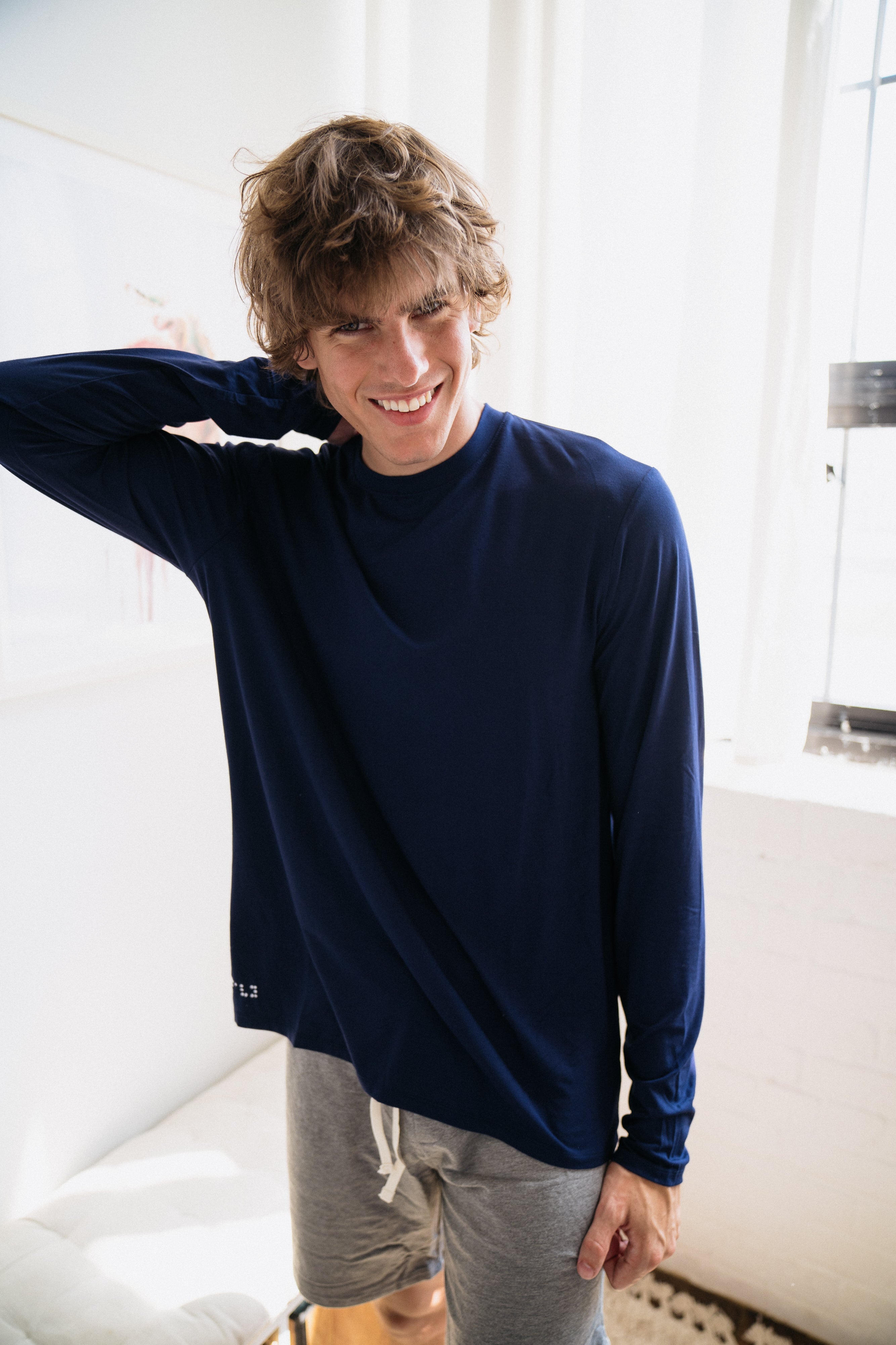 Two Blind Brothers - Mens Men's Long Sleeve Crewneck Navy
