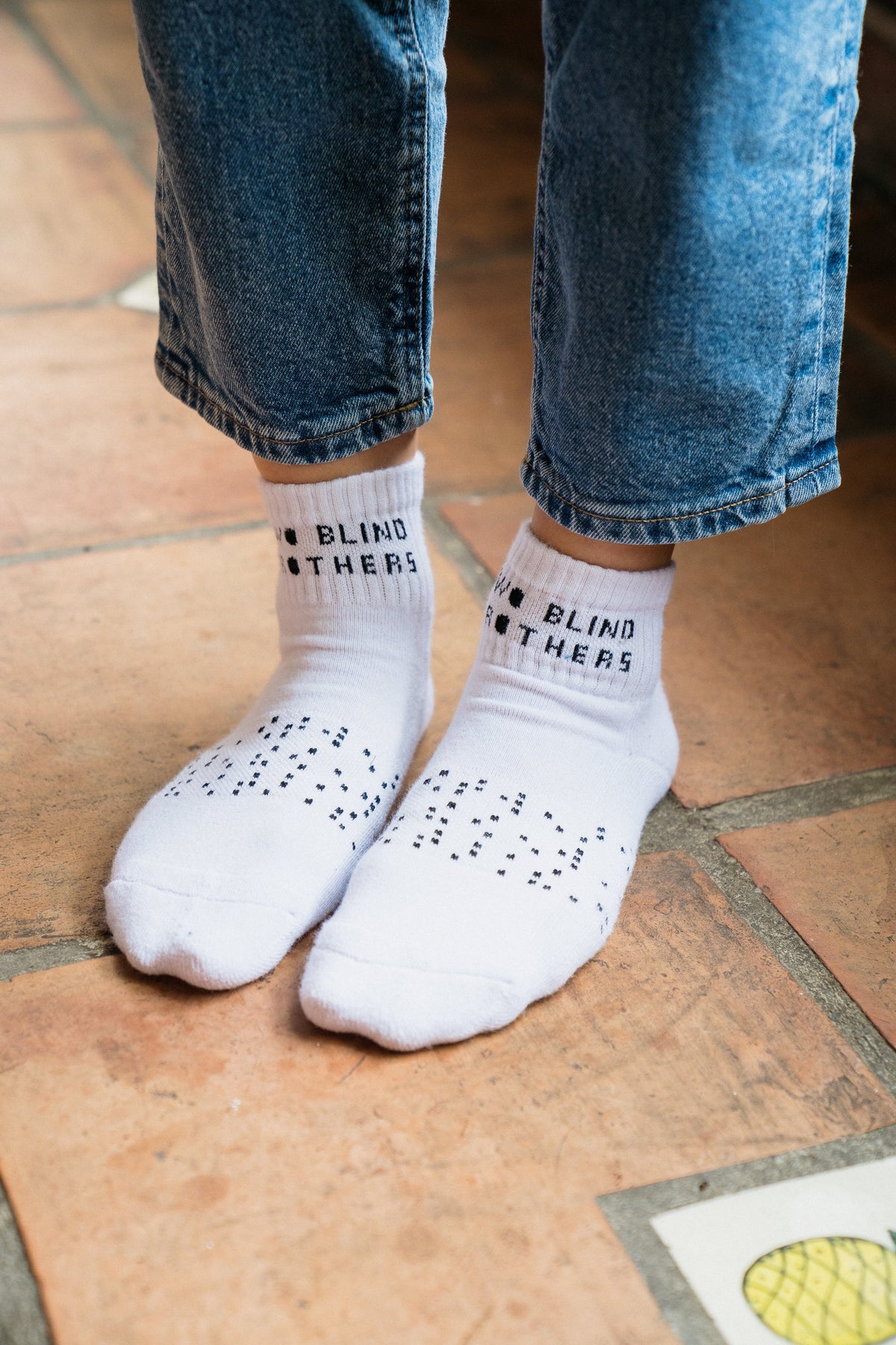 Two Blind Brothers - Gift Coolmax Quarter Sock Black + White Bundle (2 Pairs) White