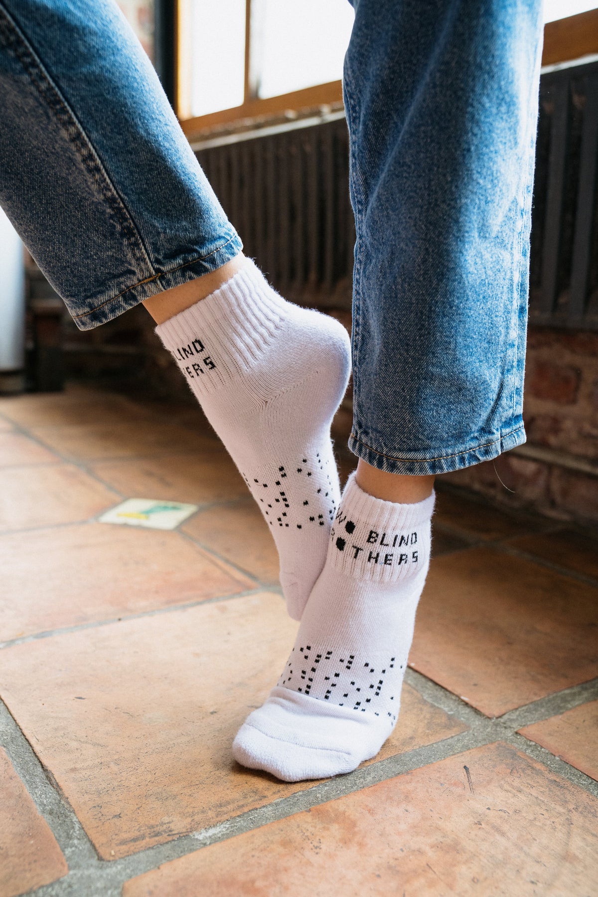 Two Blind Brothers - Gift Coolmax Quarter Sock Black + White Bundle (2 Pairs) White