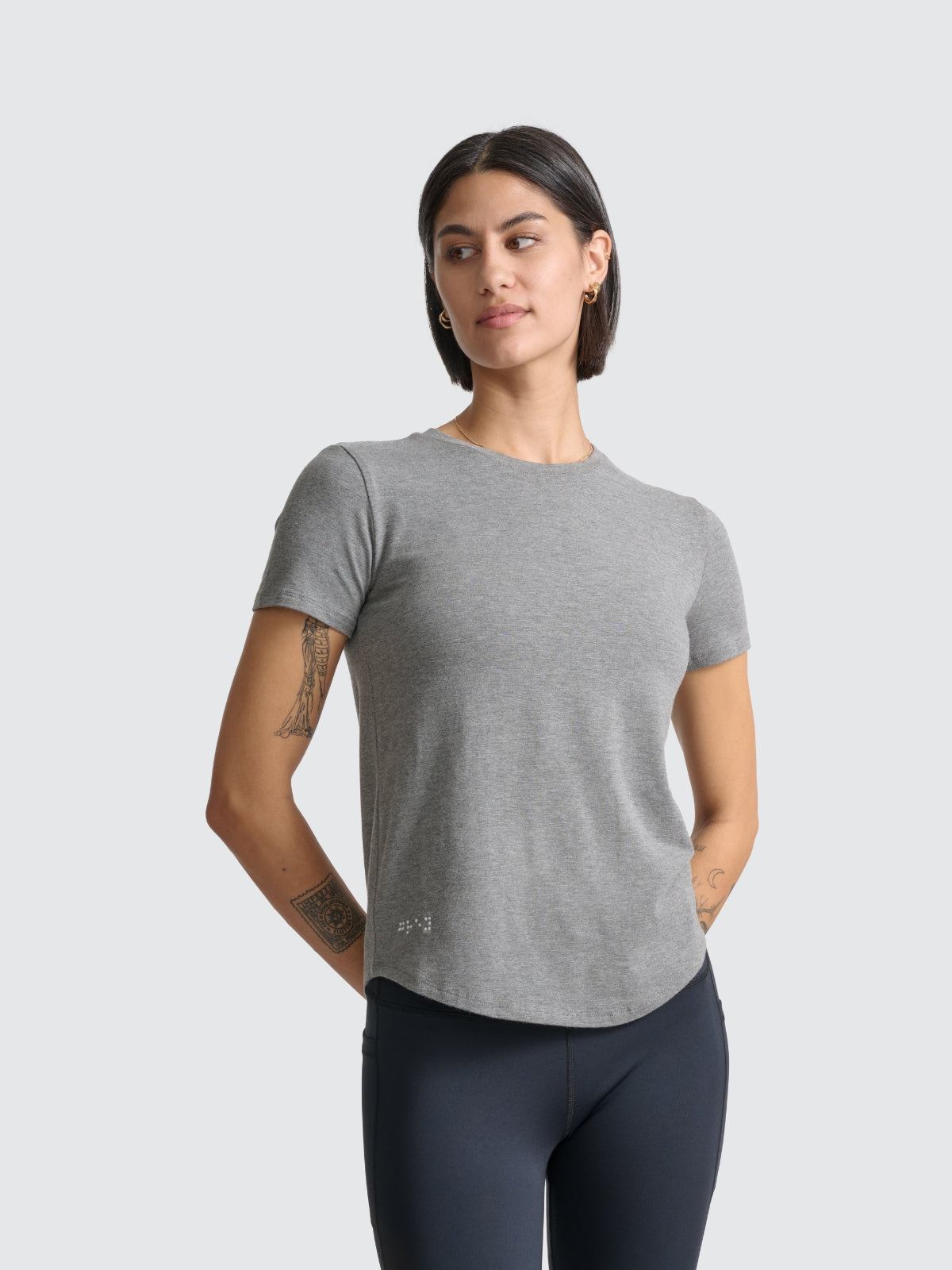Two Blind Brothers - Womens Women's Short Sleeve Crewneck Medium-Grey-Heather