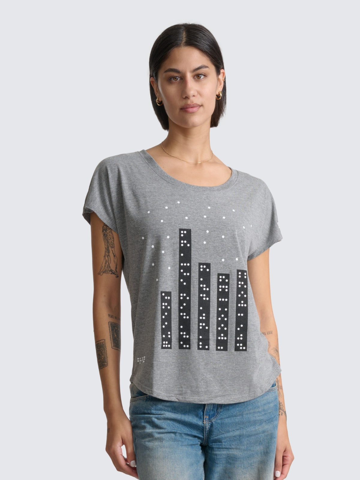 Two Blind Brothers - Womens NYC Skyline Graphic Dolman Navy--