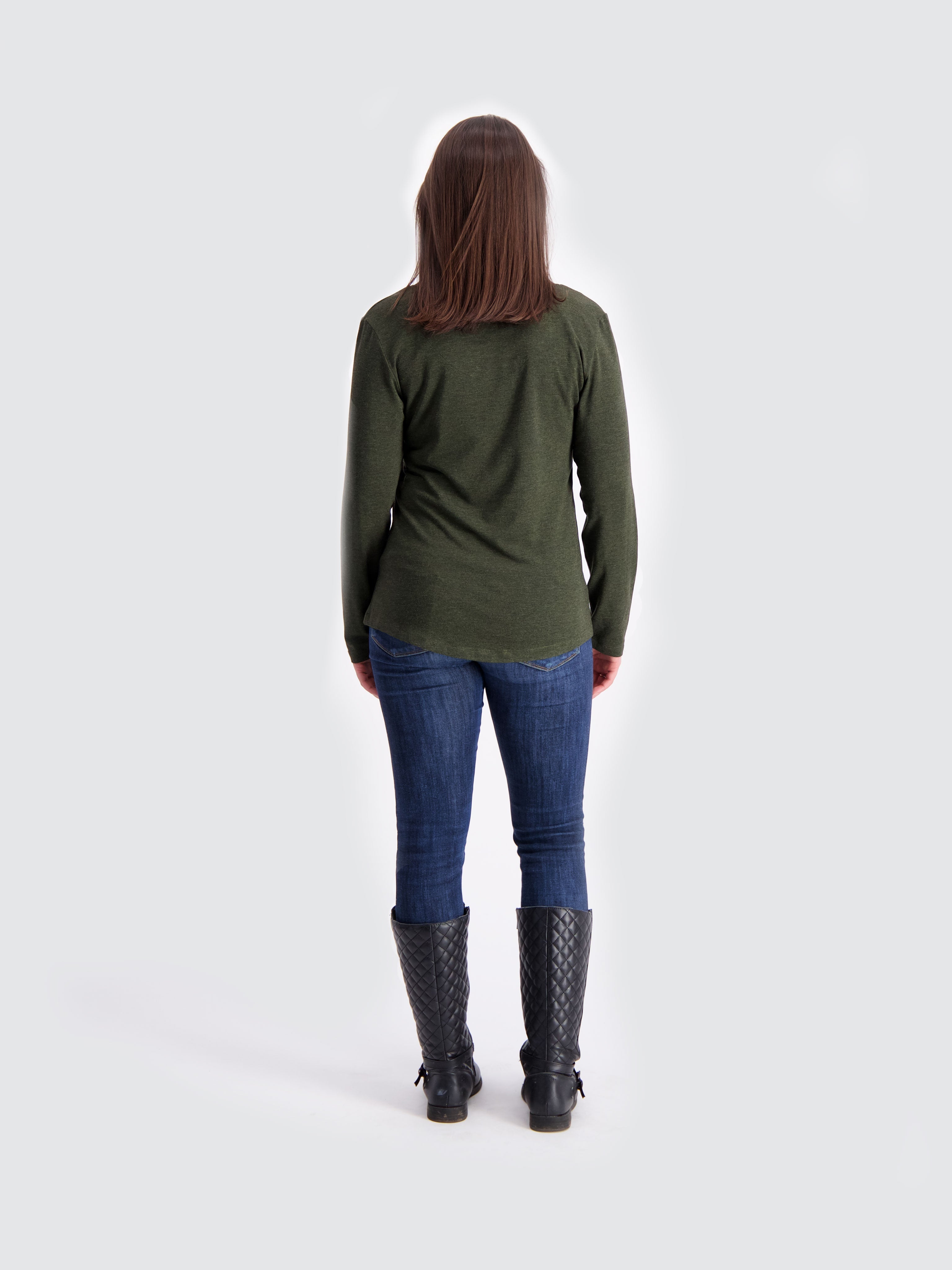 Two Blind Brothers - Womens Women's LS Relaxed Fit Henley Forest