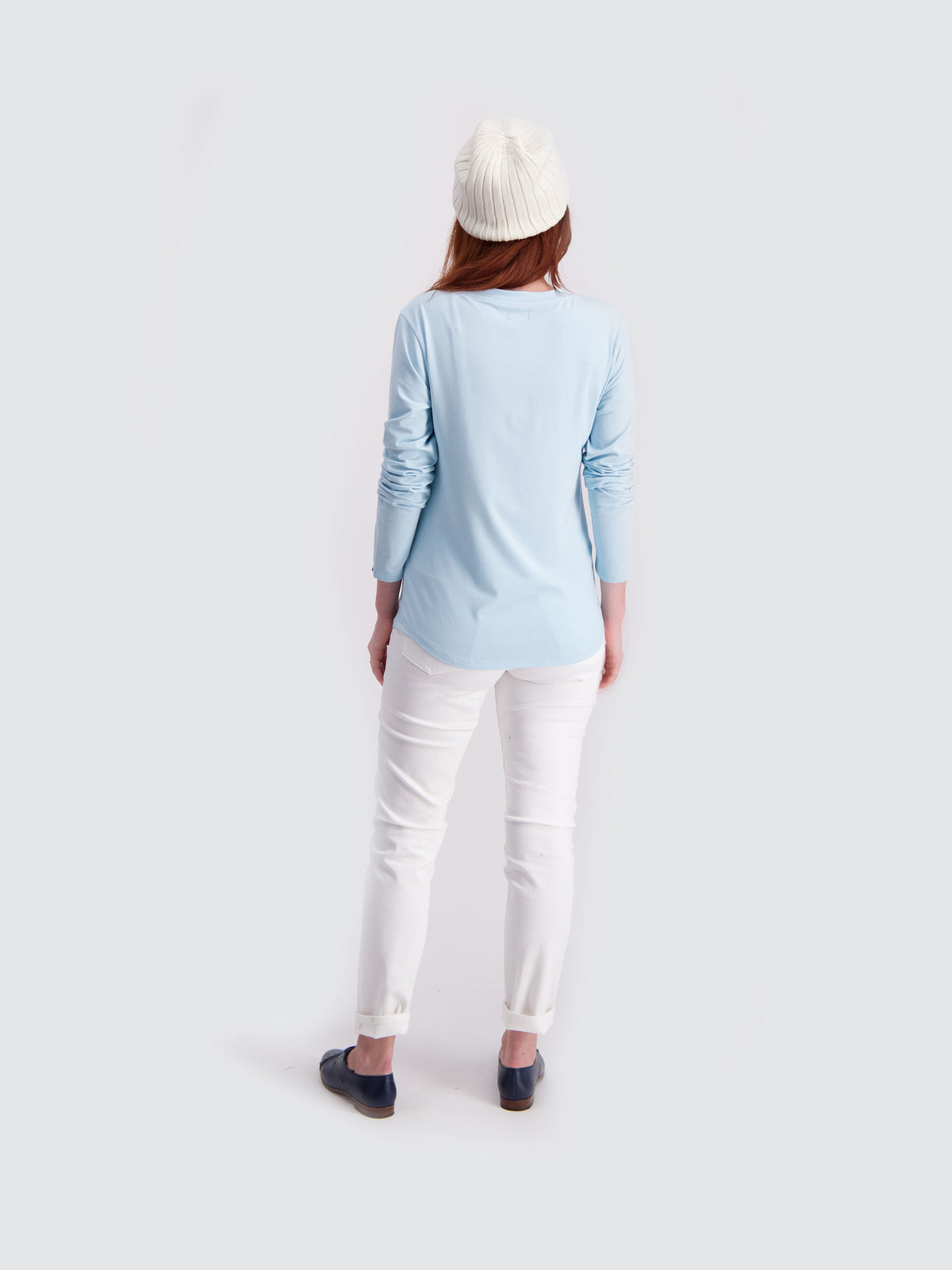 Two Blind Brothers - Womens Women's LS Relaxed Fit Henley Light-Blue