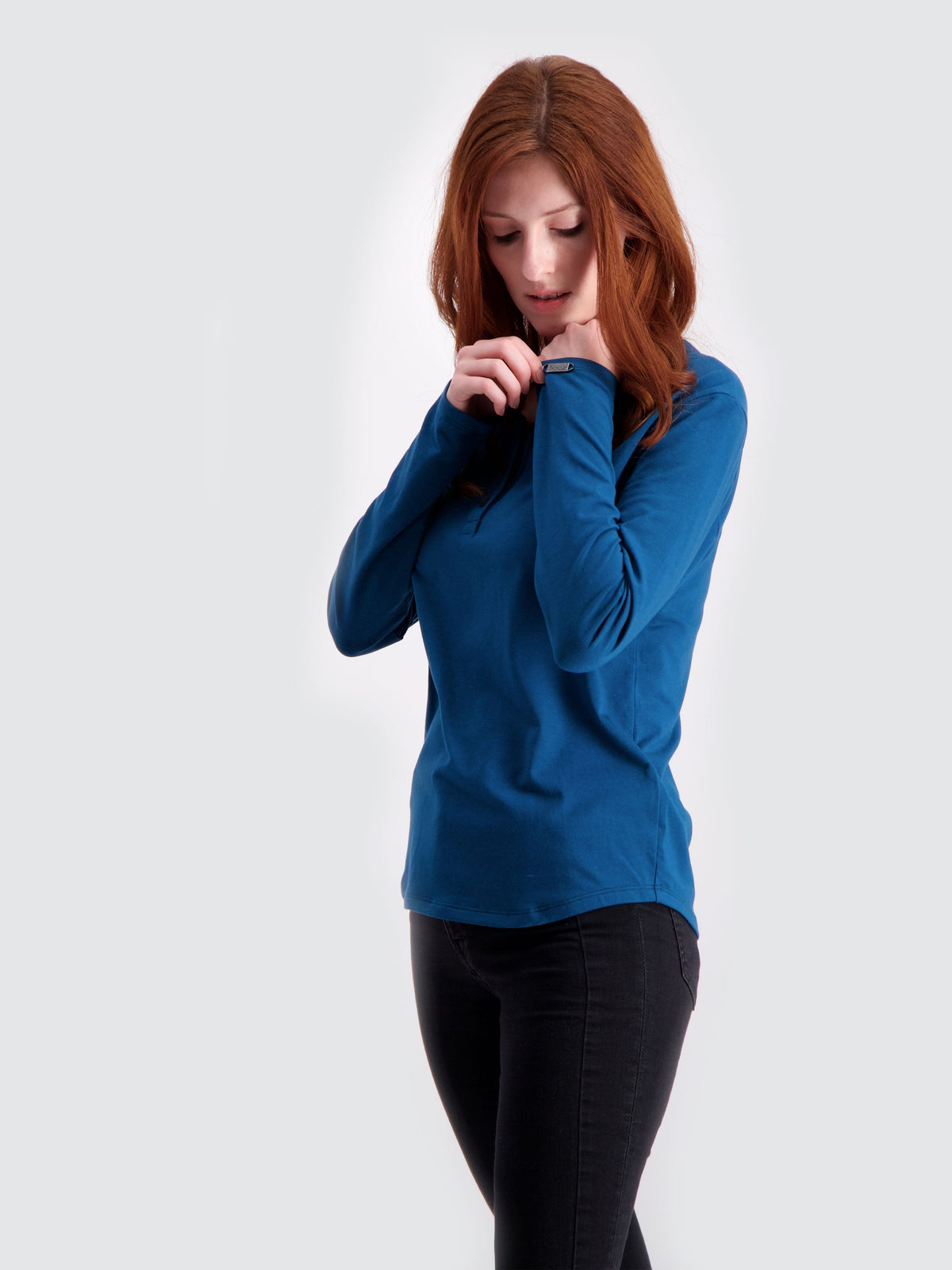 Two Blind Brothers - Womens Women's LS Relaxed Fit Henley Teal