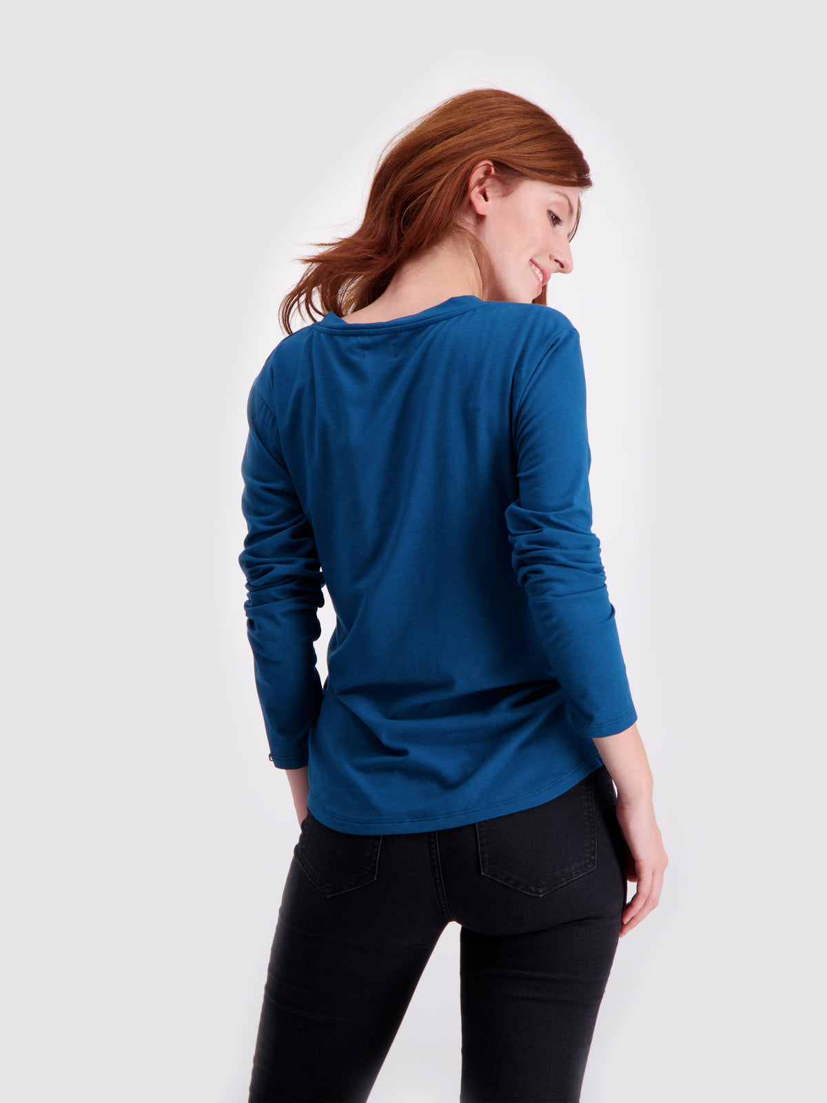 Two Blind Brothers - Womens Women's LS Relaxed Fit Henley Teal