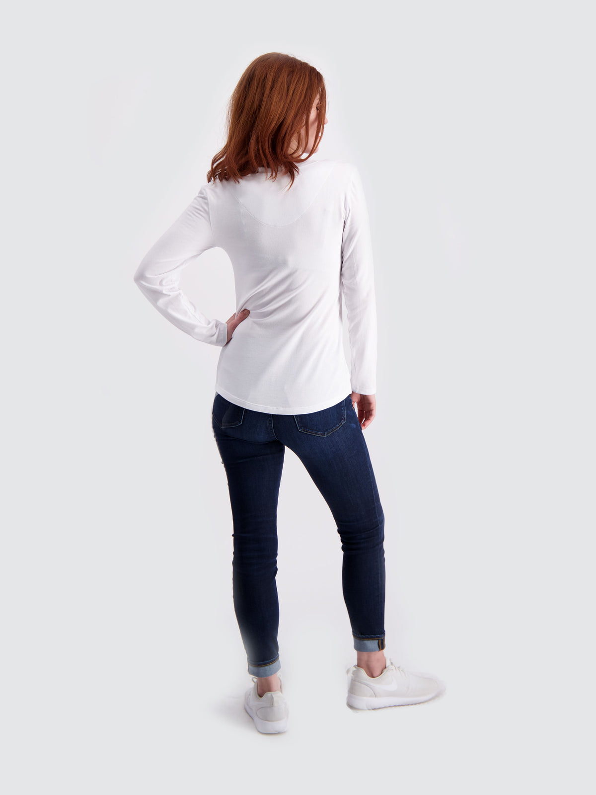 Two Blind Brothers - Womens Women's Long Sleeve Relaxed Fit Henley White