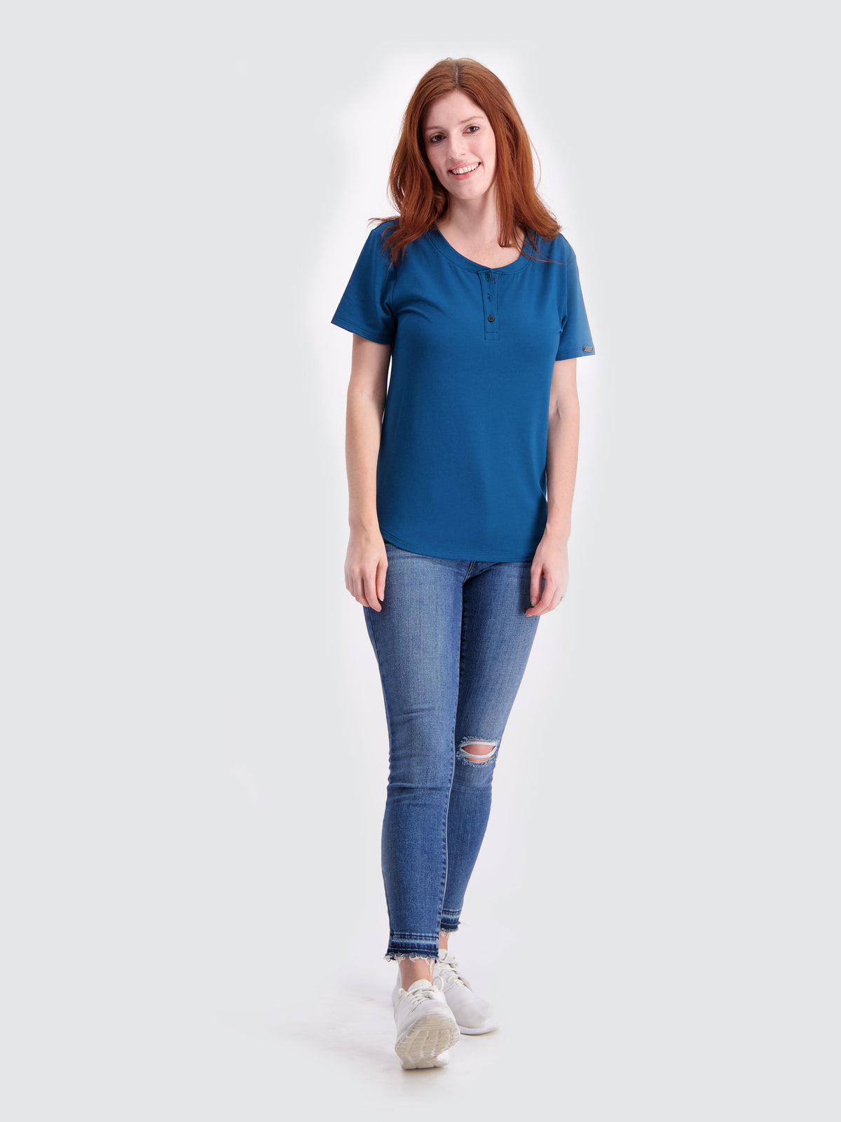 Two Blind Brothers - Womens Women's SS Henley Teal