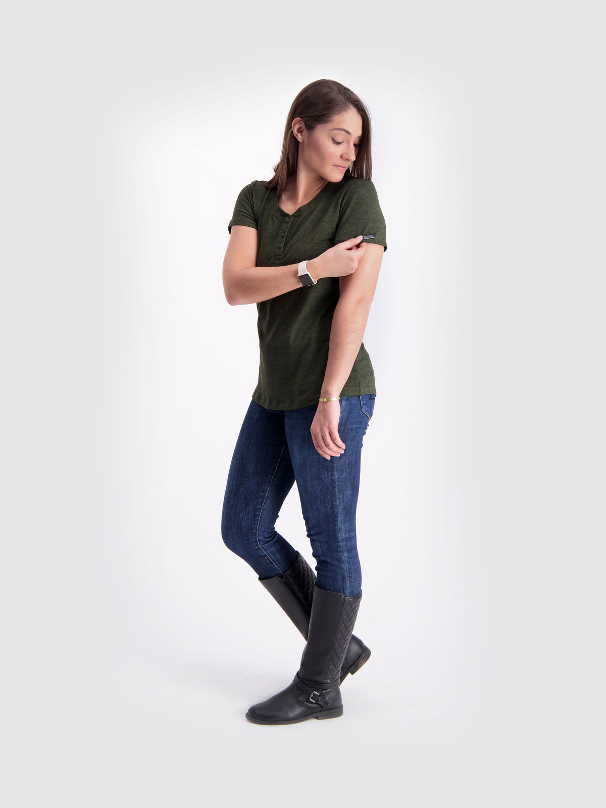 Two Blind Brothers - Womens Women's SS Henley Forest